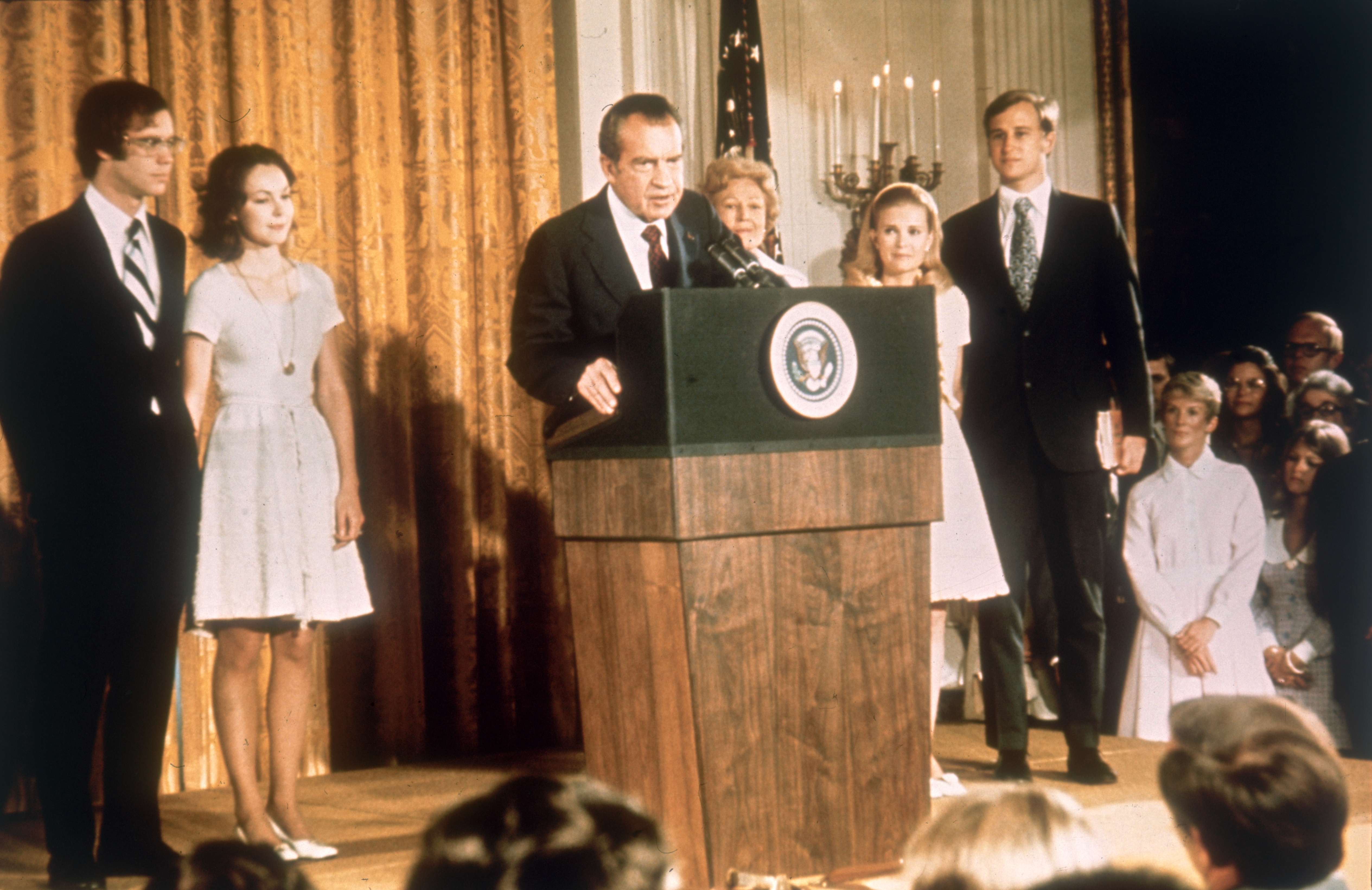 Nixon's final speech as president (Photo by Keystone/Hulton Archive/Getty Images)