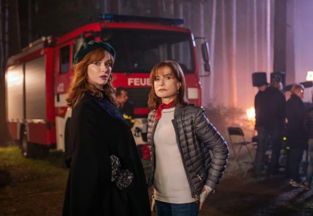 L-R: Christina Hendricks and Isabelle Huppert in “House of Special Purpose."