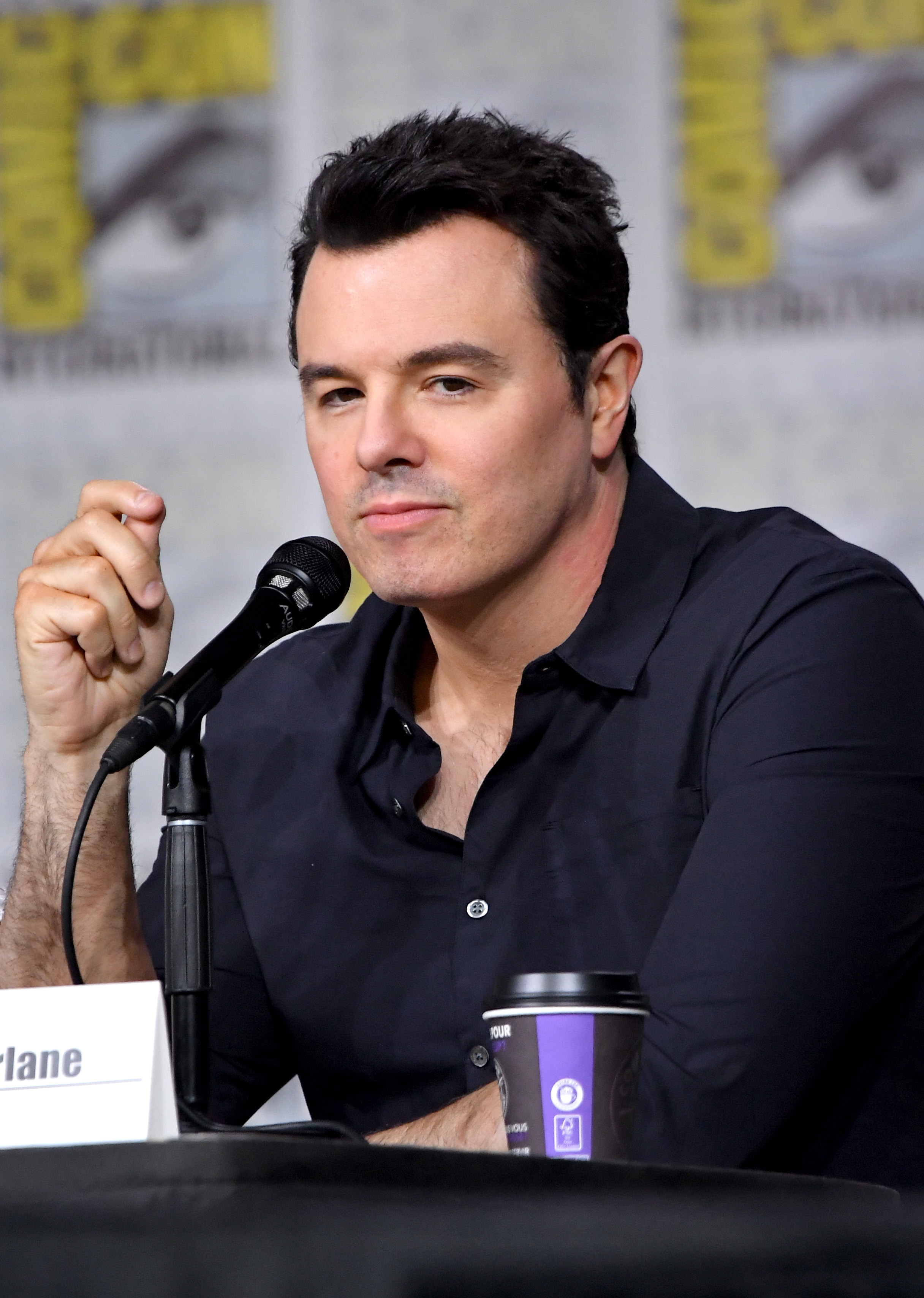 Seth MacFarlane speaks onstage at the 'American Dad' and 'Family Guy' Panel during Comic-Con International 2018 at San Diego Convention Center on July 21, 2018 in San Diego, California.