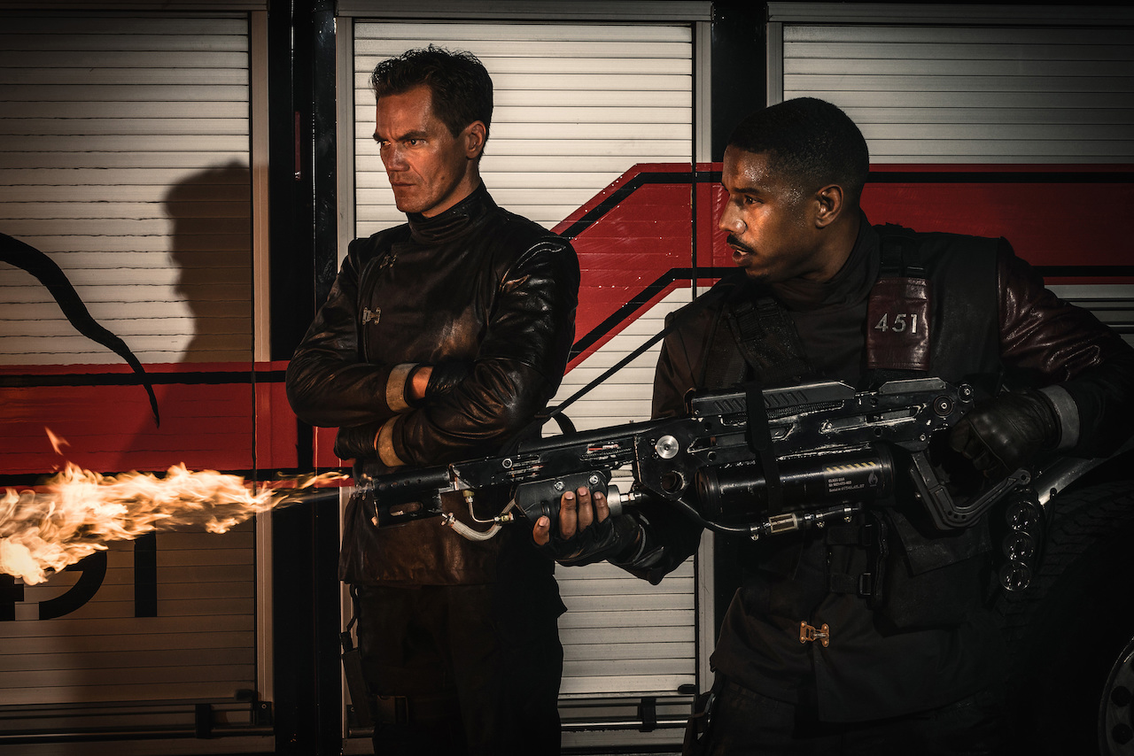 A still from HBO's 'Fahrenheit 451' shows the serpent-sounding flamethrowers which Jacob Ribicoff talks about. (Image Source: HBO)