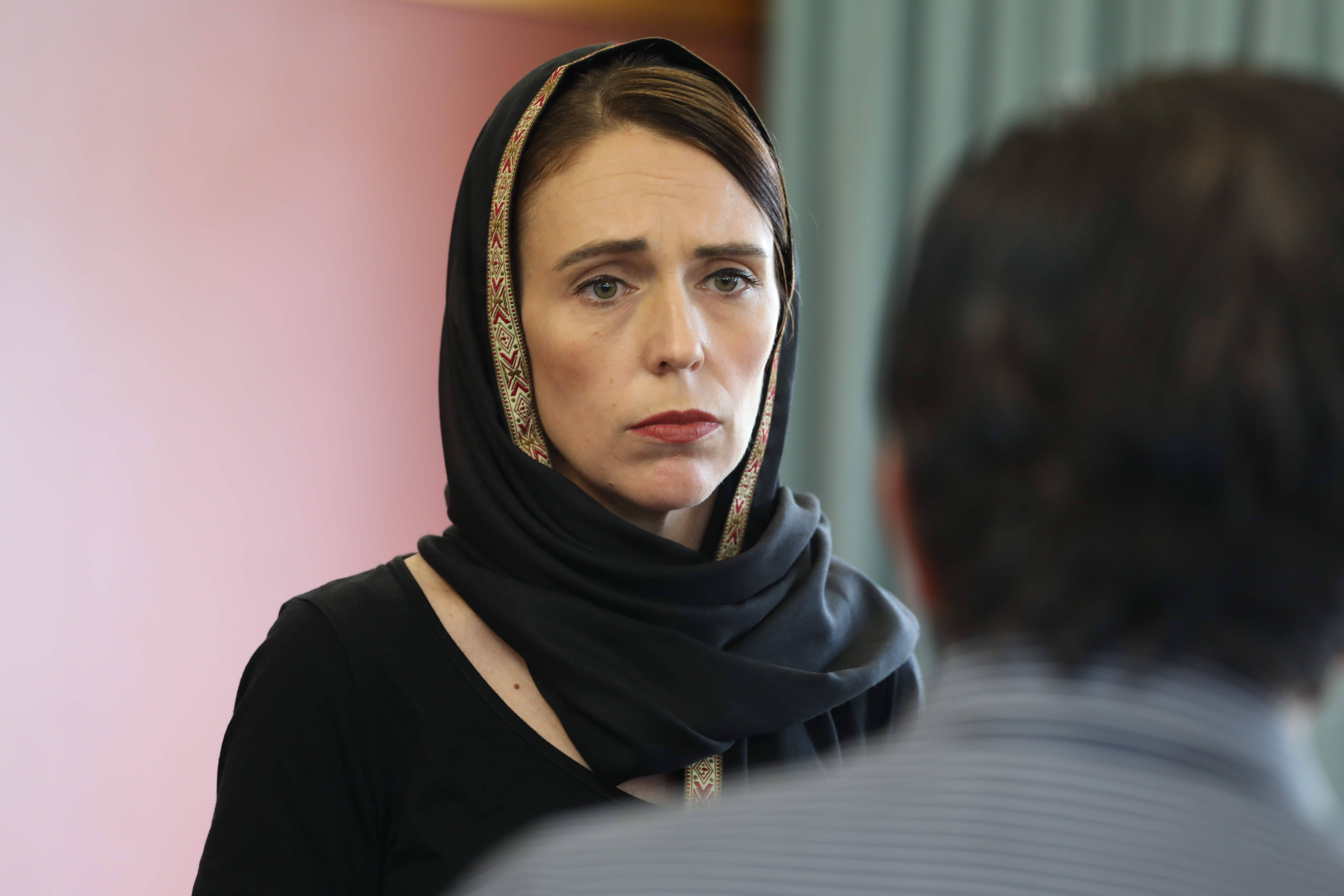 In this handout photo provided by the Office of the Prime Minister of New Zealand, New Zealand Prime Minister Jacinda Ardern meets with Muslim community representatives on March 16, 2019 in Christchurch, New Zealand. (Getty Images)