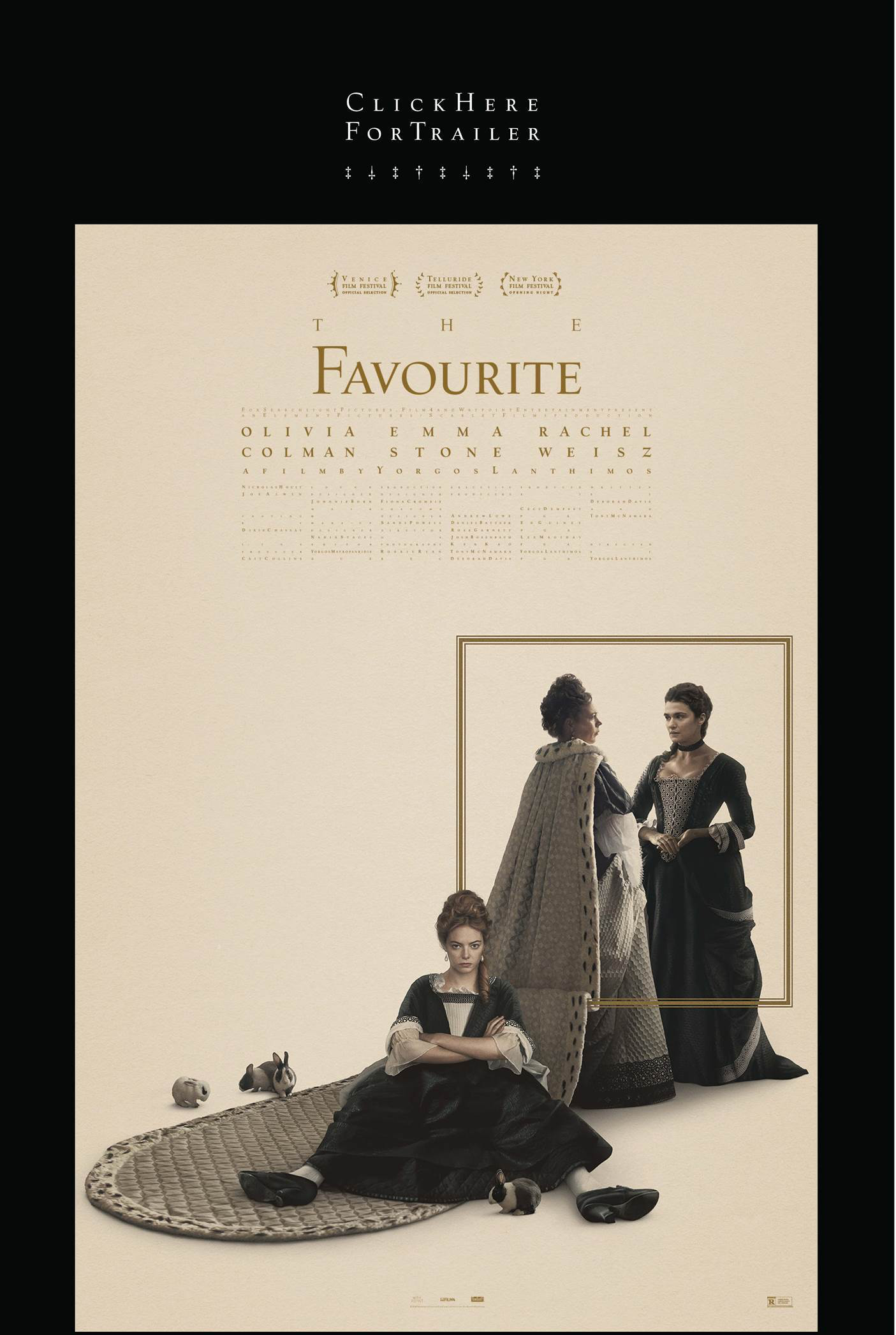 The Favourite is scheduled to open in the New York Film Festival on September 28