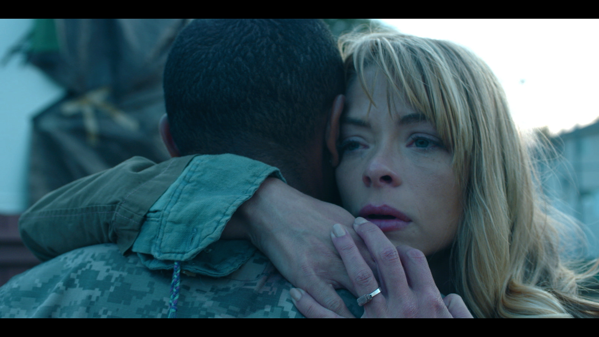 Rose speaks to a soldier who she thinks would know the location of her daughter in 'Black Summer'. (Source: Netflix)