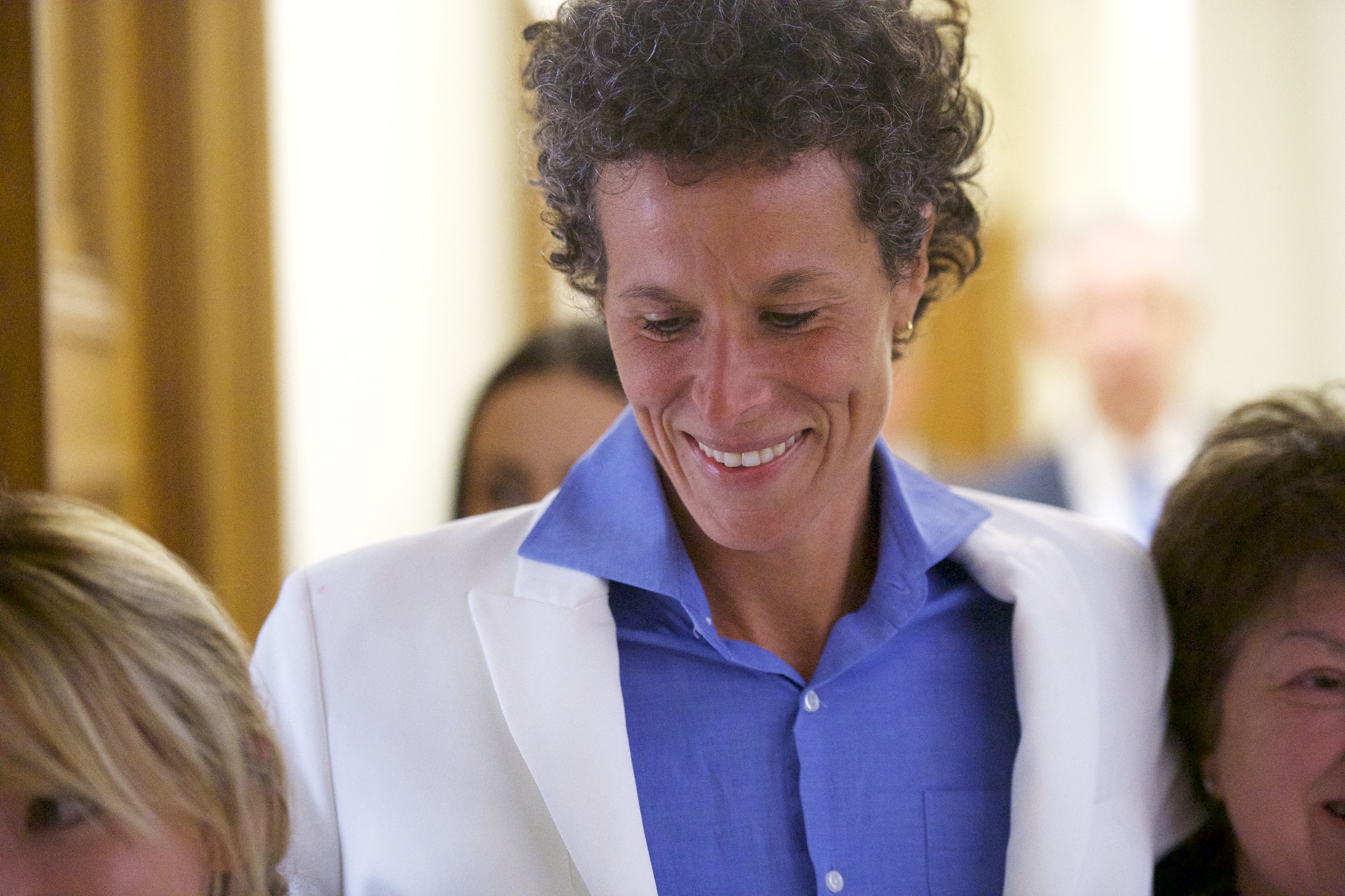 Bill Cosby accuser Andrea Constand (C) reacts after the guilty on all counts verdict was delivered in the sexual assault retrial at the Montgomery County Courthouse on April 26, 2018 in Norristown, Pennsylvania. Cosby was found guilty on all accounts after a former Temple University employee alleges that the entertainer drugged and molested her in 2004 at his home in suburban Philadelphia. More than 40 women have accused the 80 year old entertainer of sexual assault.