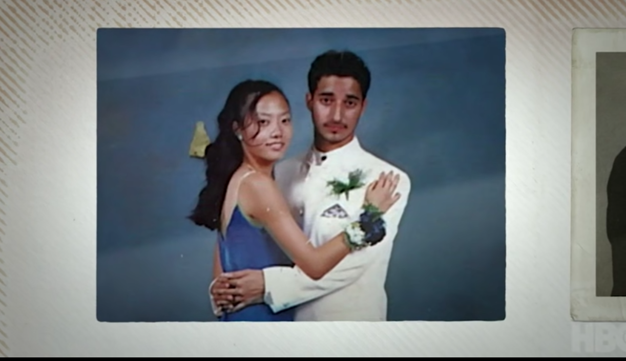 Screenshot from the HBO documentary shows dance night picture of Hae and Adnan together.