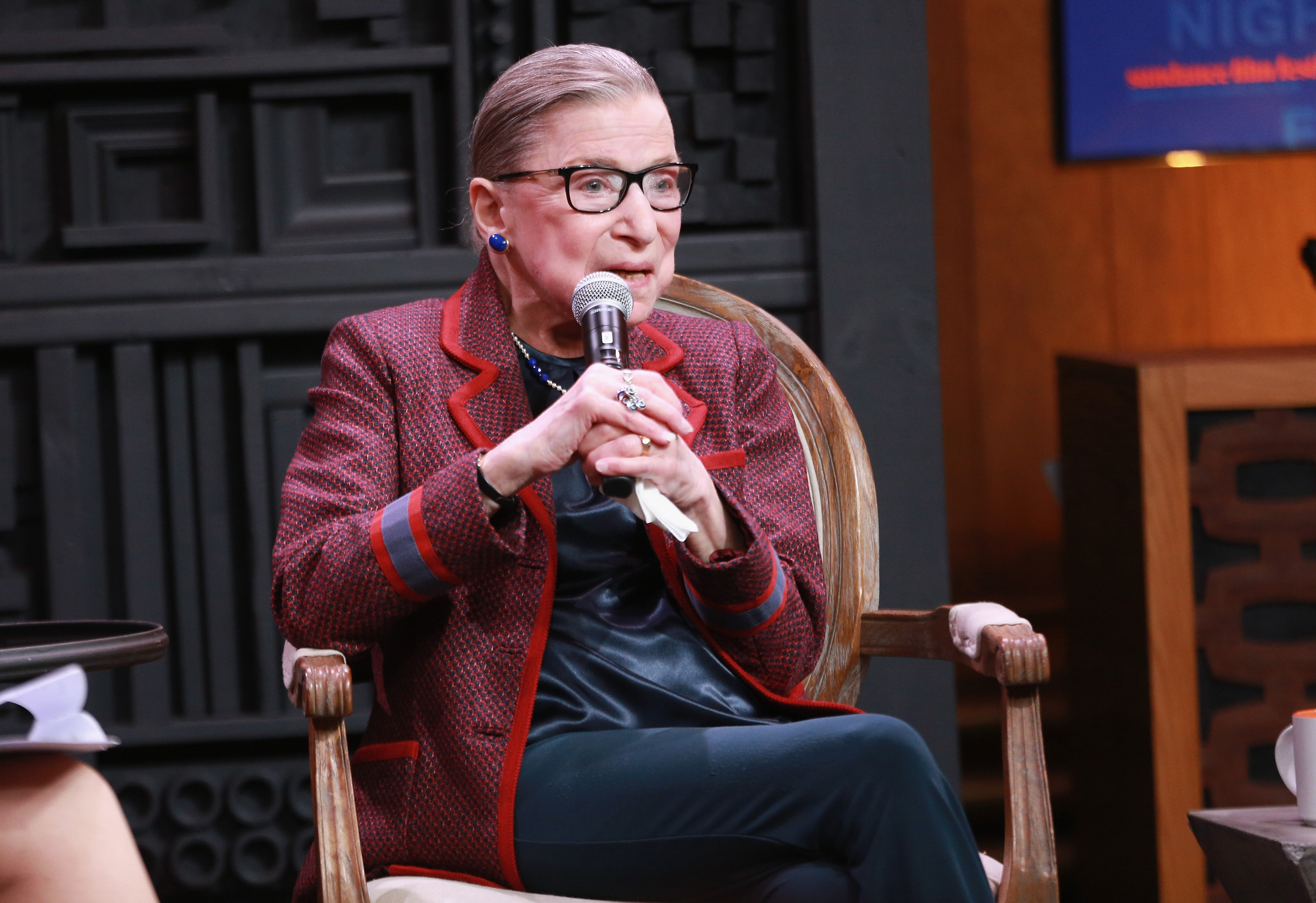 Associate Justice of the Supreme Court of the United States Ruth Bader Ginsburg speaks during the Cinema Cafe with Justice Ruth Bader Ginsburg and Nina Totenberg during the 2018 Sundance Film Festival at Filmmaker Lodge on January 21, 2018, in Park City, Utah. (Getty)