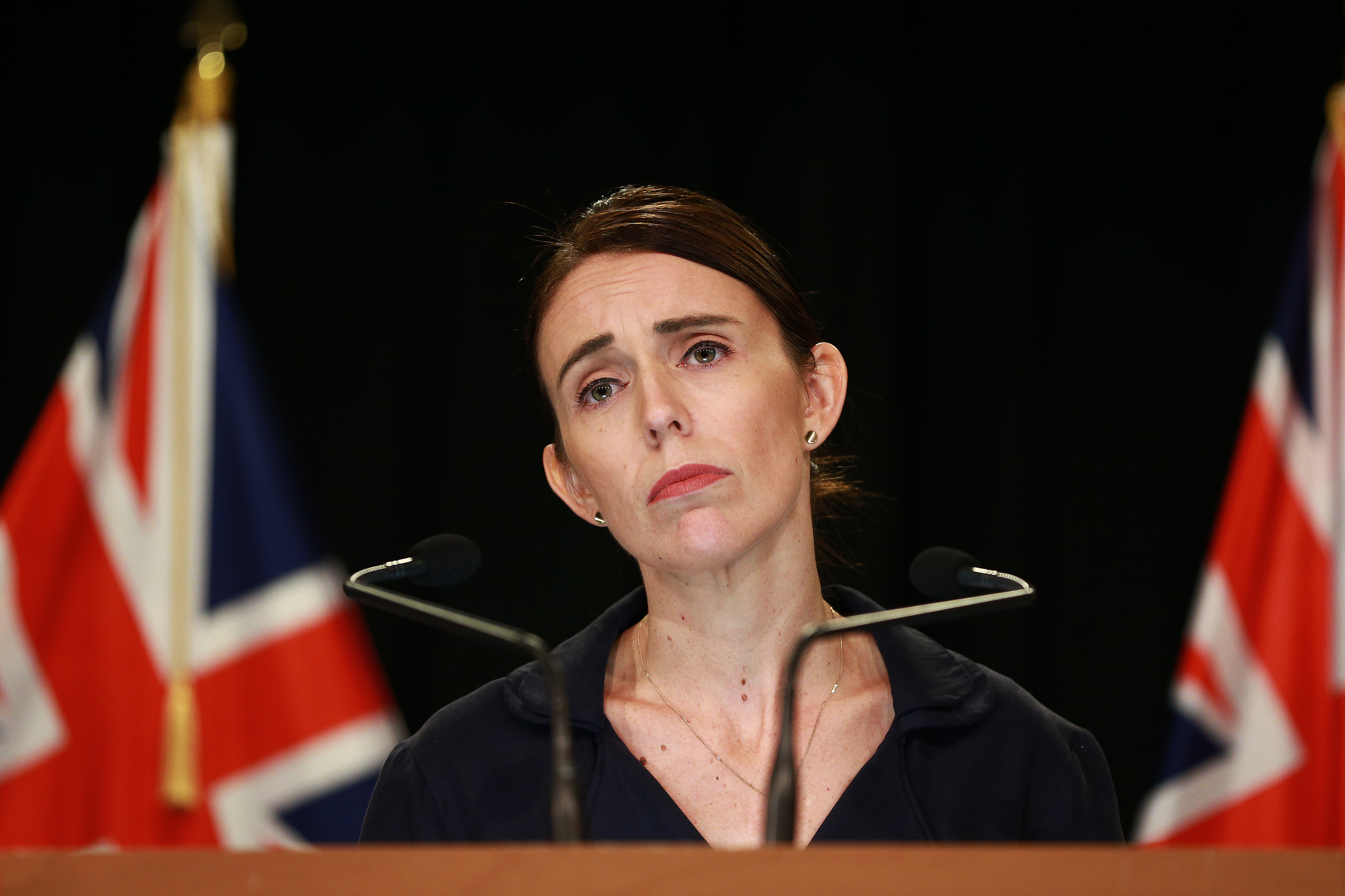 New Zealand Prime Minister Jacinda Ardern speaks to media at Parliament on March 17, 2019 in Wellington, New Zealand. 50 people are confirmed dead and 36 are injured still in hospital following shooting attacks on two mosques in Christchurch on Friday, 15 March. The attack is the worst mass shooting in New Zealand's history. (Getty Images)