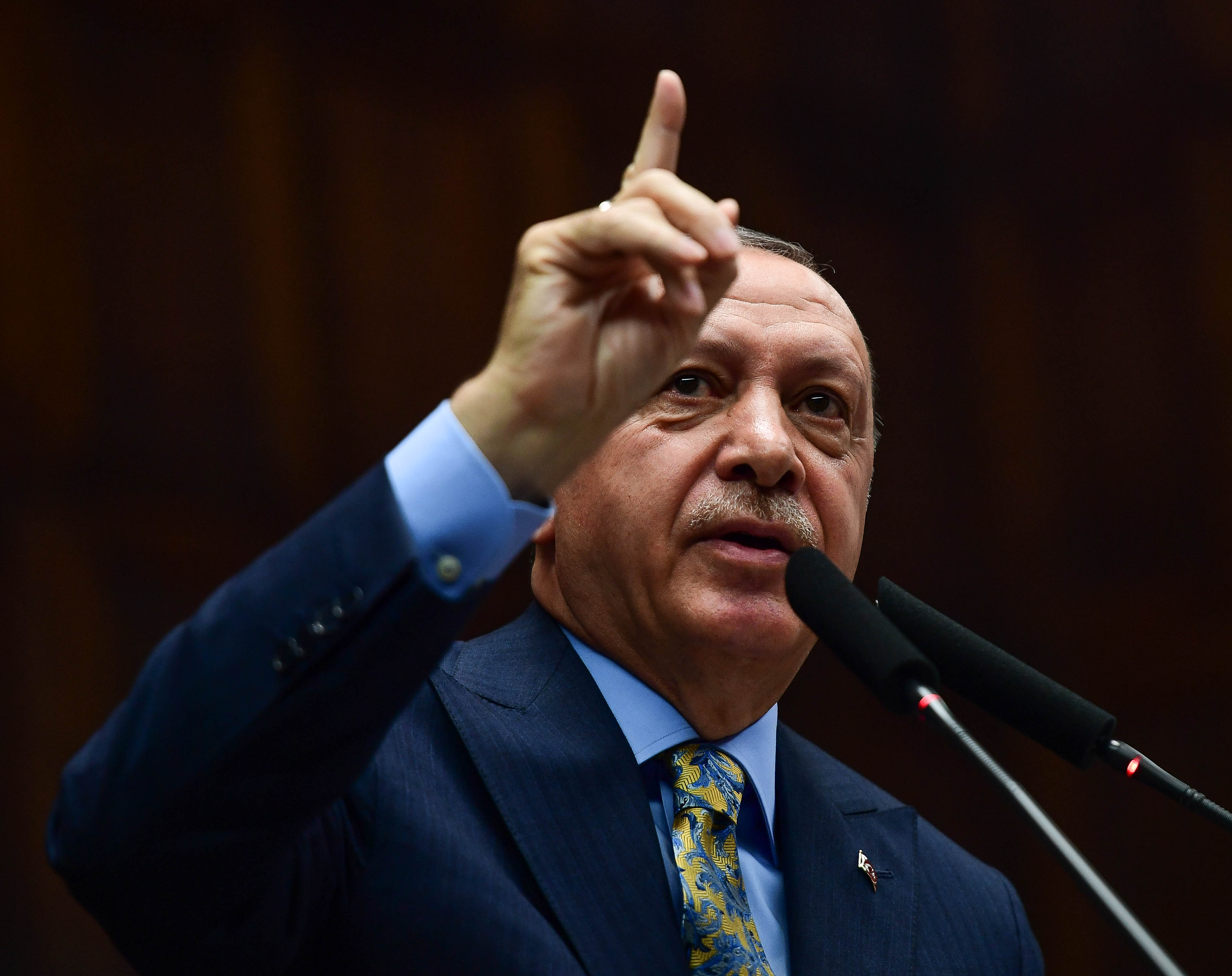 President Recep Tayyip Erdogan speaks about the murder of Saudi journalist Jamal Khashoggi during his weekly parliamentary address on October 23, 2018 in Ankara, Turkey. Erdogan said Khashoggi was the victim of a 'brutal' and 'planned' murder and called for the extradition of 18 suspects to Turkey to face justice. Khashoggi, a U.S. resident and critic of the Saudi regime, went missing after entering the Saudi Arabian consulate in Istanbul on October 2. (Source: Getty Images)