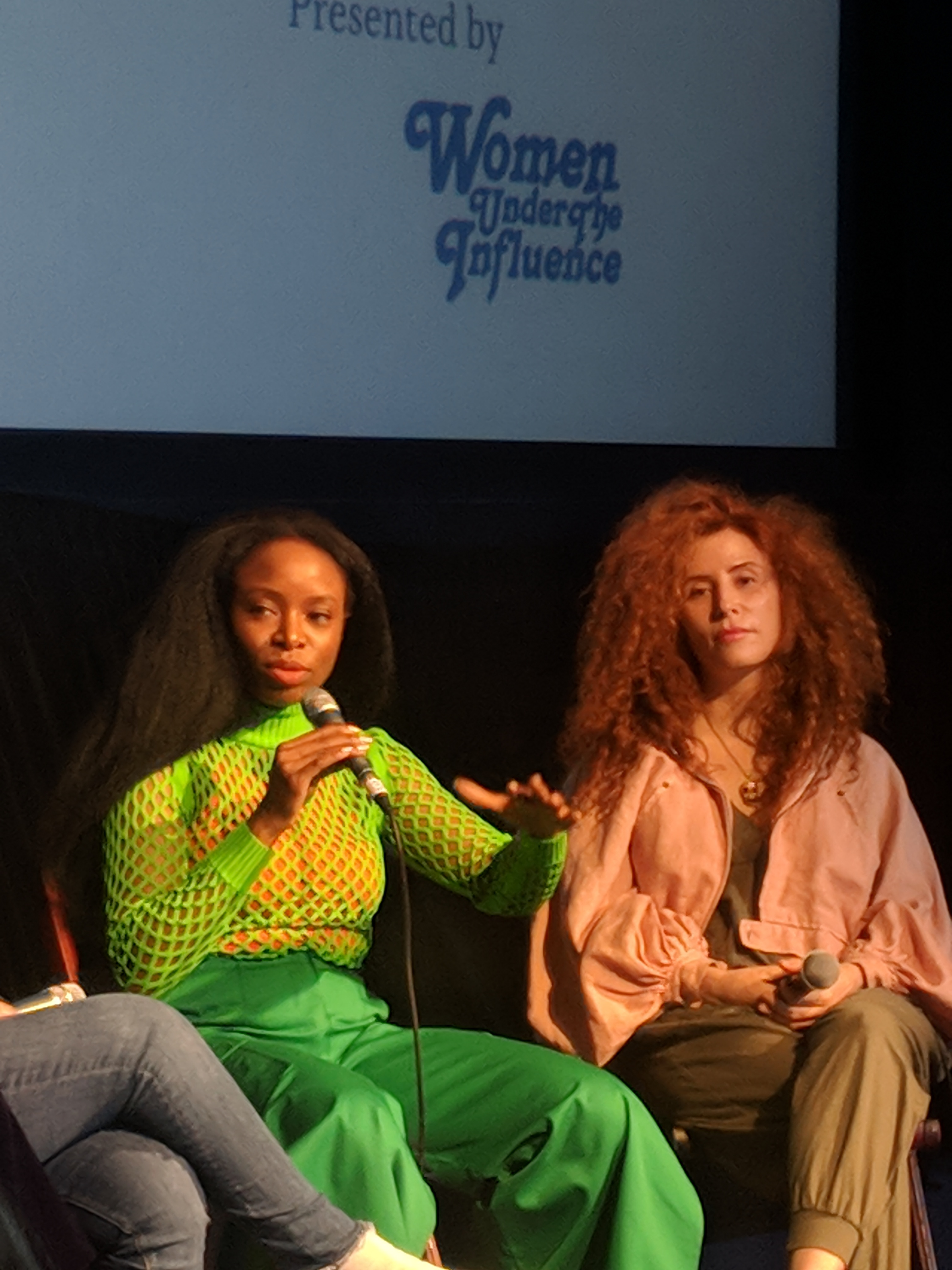 Jenn Nkiru and Alma Har'el at the music video production panel for the 2018 Female Filmmakers Festival.