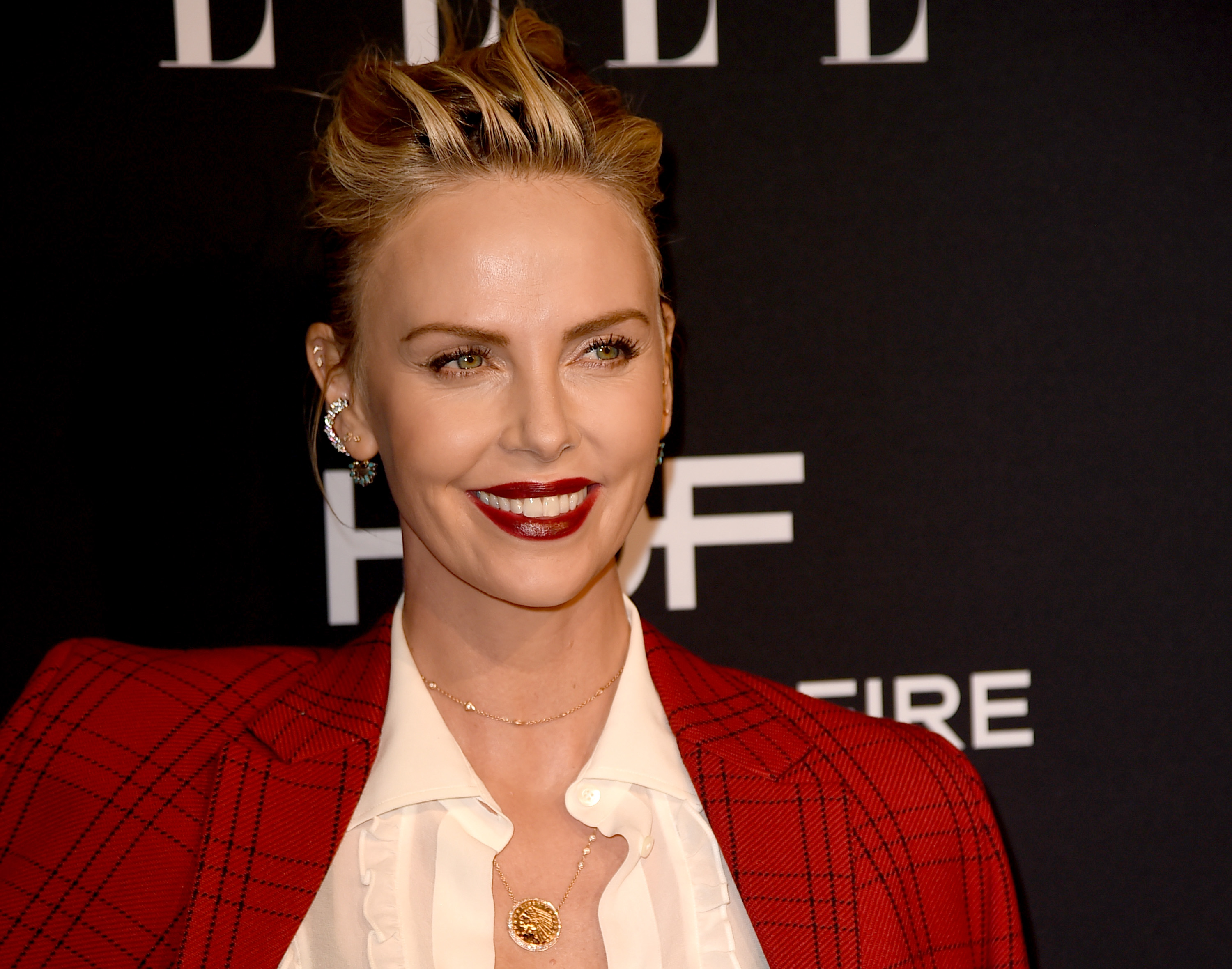 Charlize Theron arrives at the 25th Annual ELLE Women in Hollywood Celebration at the Four Seasons Hotel at Beverly Hills on October 15, 2018 in Los Angeles, California. Source: Getty