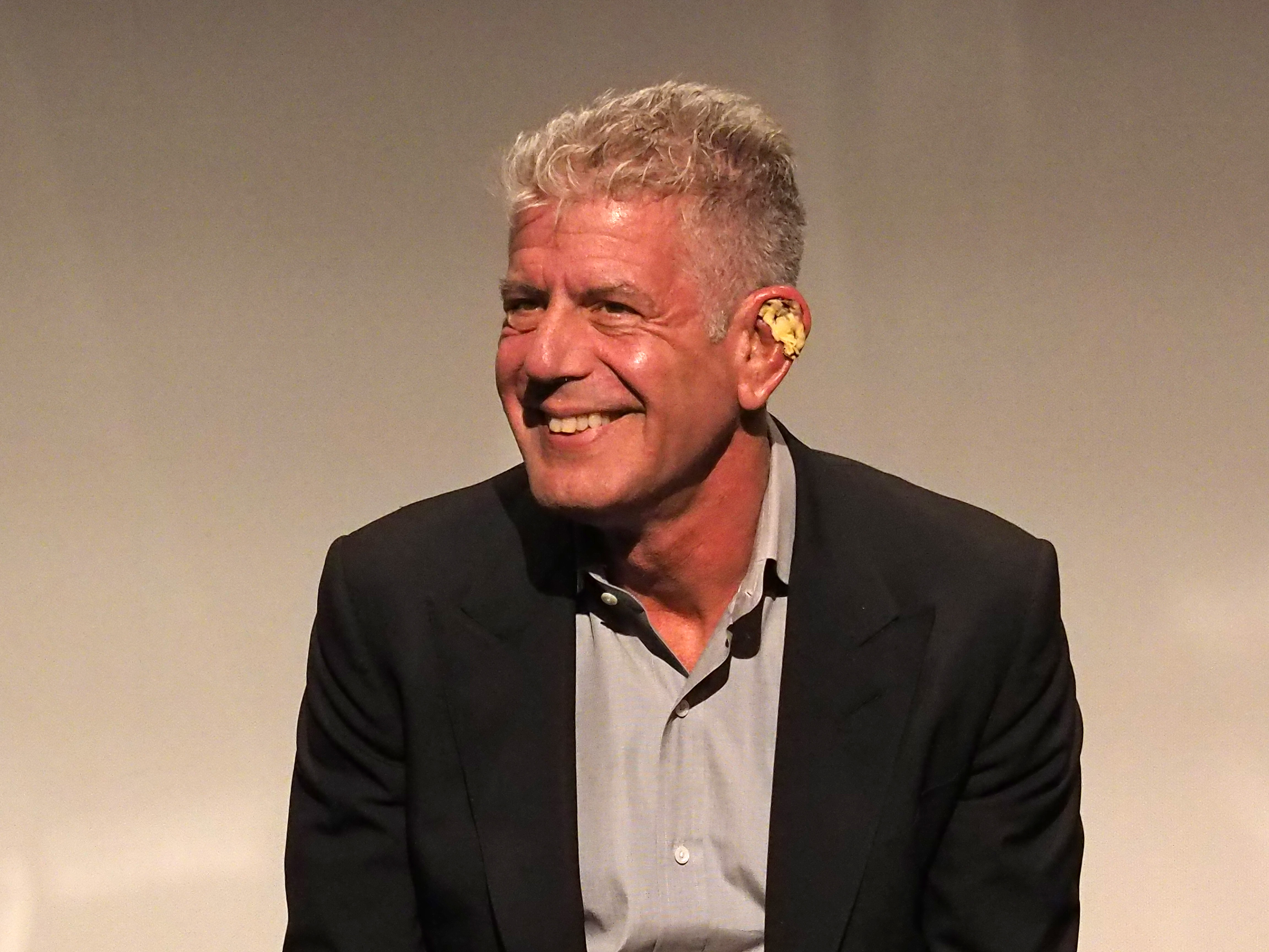 Anthony Bourdain speaks on stage at CNN Films - Jeremiah Tower: The Last Magnificent at TFF Panel & Party on April 16, 2016 in New York City. (Photo by Paul Zimmerman/Getty Images for Turner)