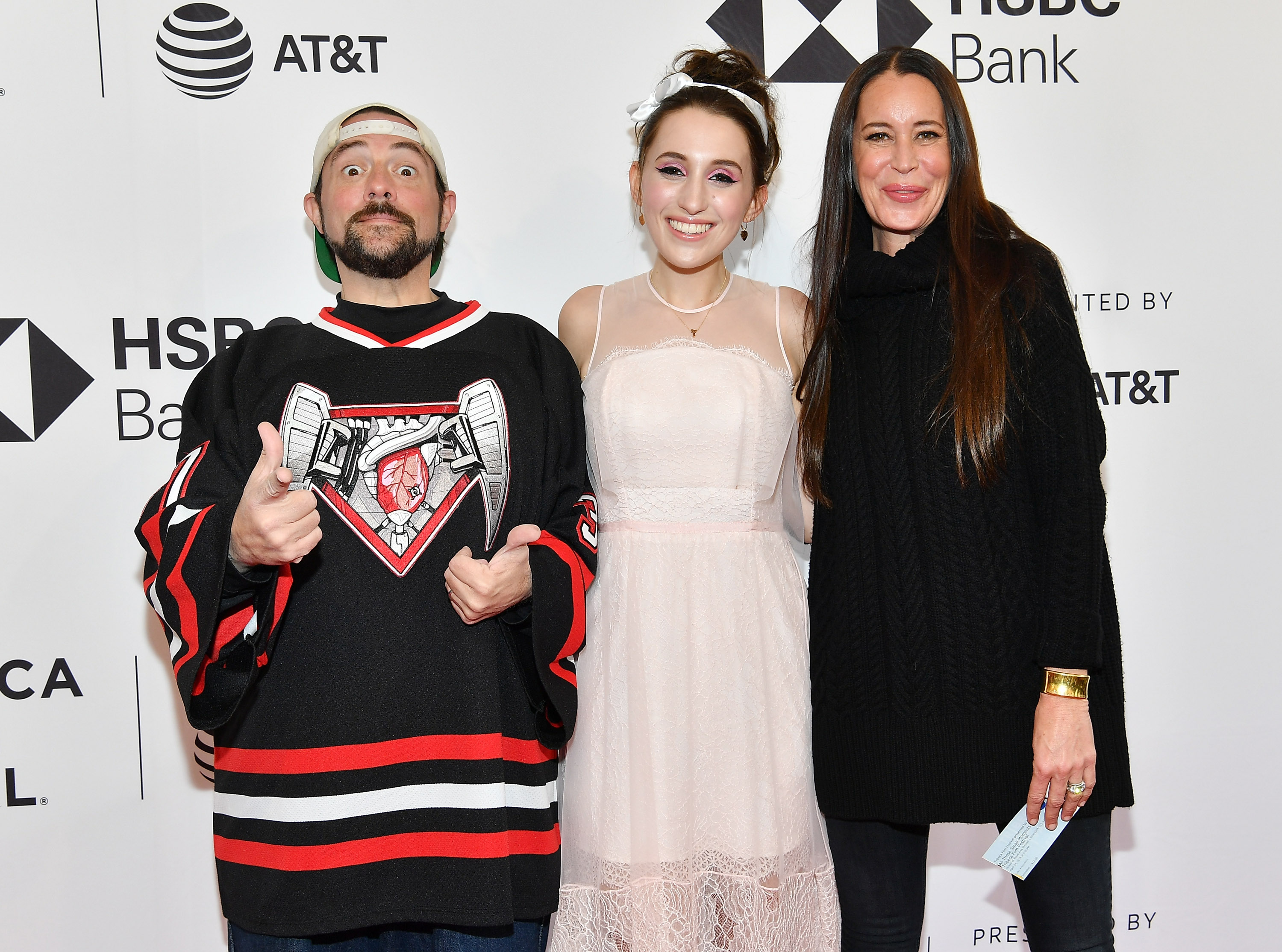 Kevin Smith, Harley Quinn Smith and Jennifer Schwalbach Smith attend the screening of 'All These Small Moments' during the 2018 Tribeca Film Festival at SVA Theatre on April 24, 2018 in New York City.