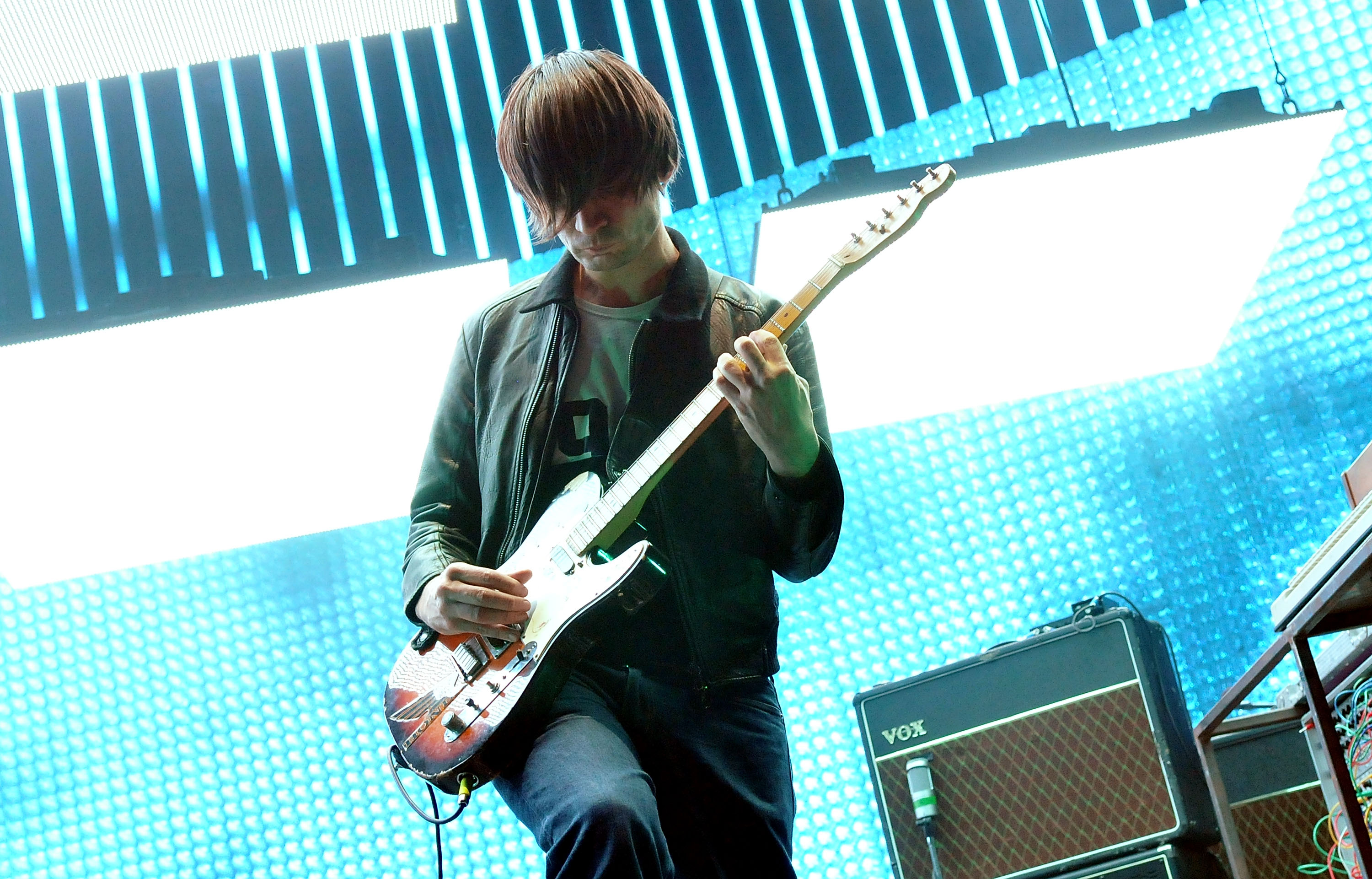 Jonny Greenwood of Radiohead performs live on stage at 02 Arena on October 8, 2012, in London, England. (Getty Images)