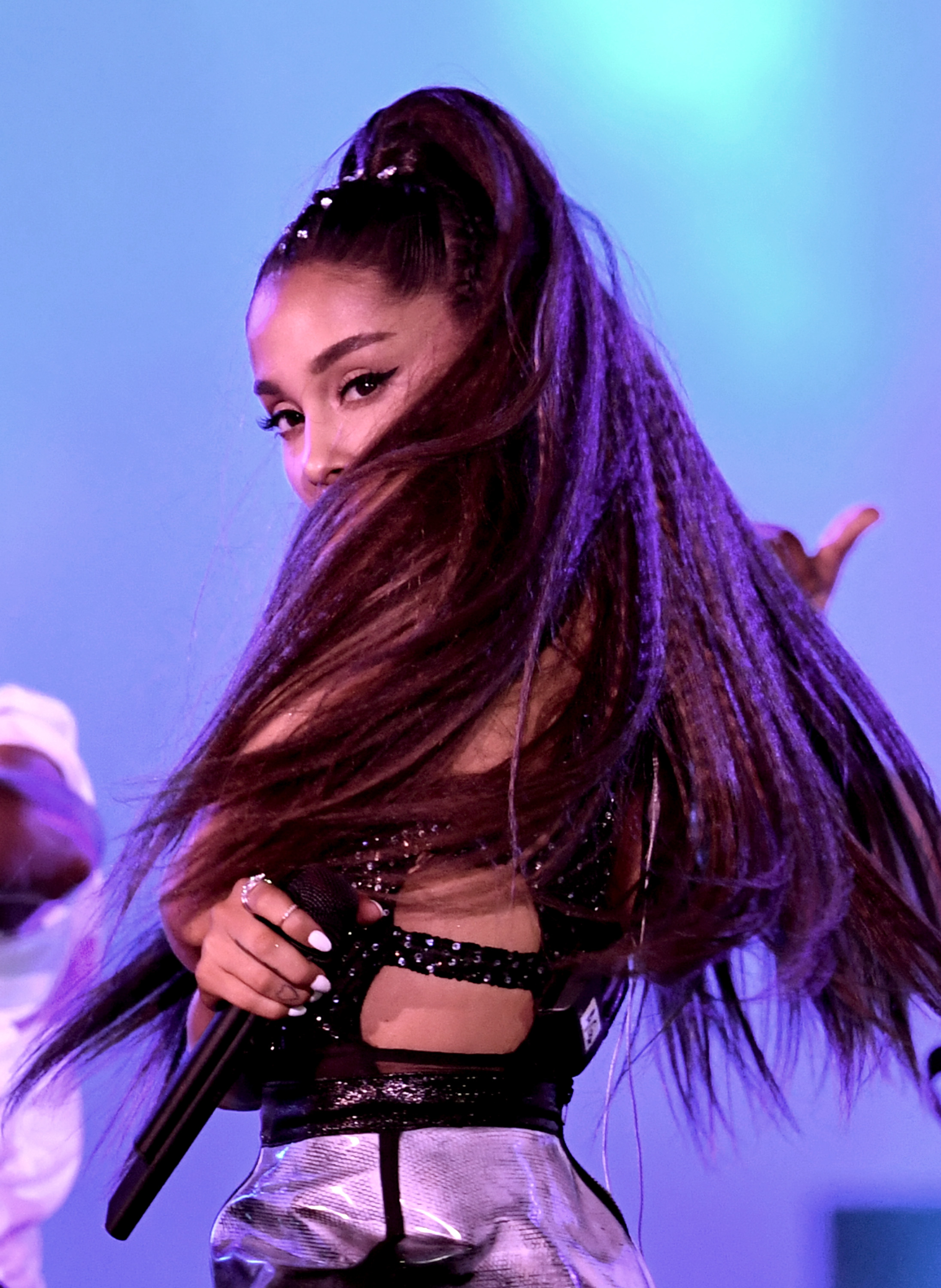 Ariana Grande performs onstage during the 2018 iHeartRadio by AT&T at Banc of California Stadium on June 2, 2018 in Los Angeles, California.