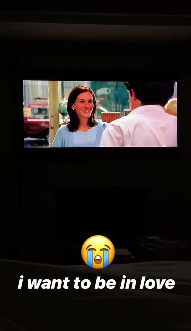 Kourtney Kardashian's Instagram story about wanting to be in love again. Source: Instagram