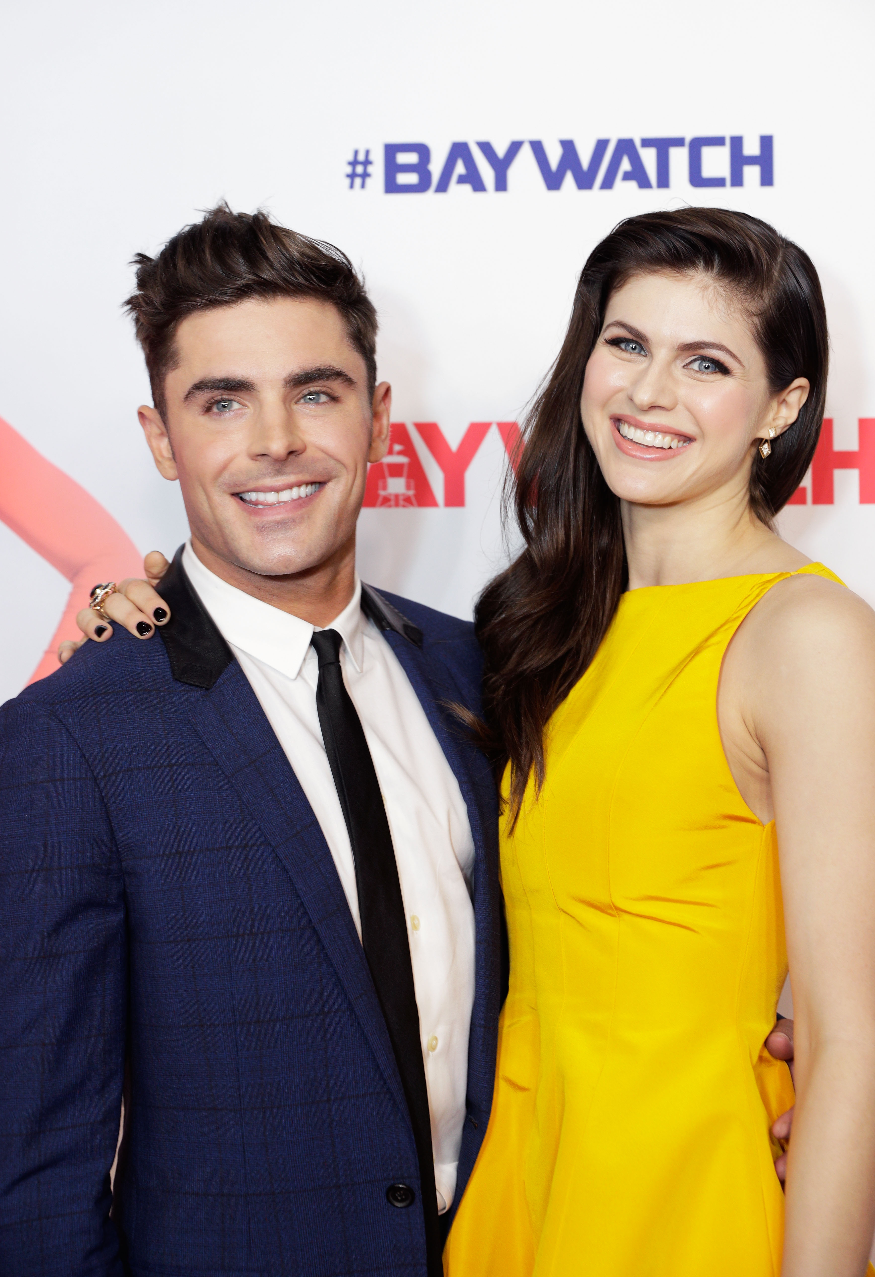 Zac Efron and Alexandra Daddario attend the Australian premiere of 'Baywatch' at Hoyts EQ on May 18, 2017 in Sydney, Australia.