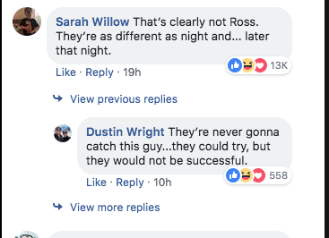 Facebook users making Friends reference in the comments.