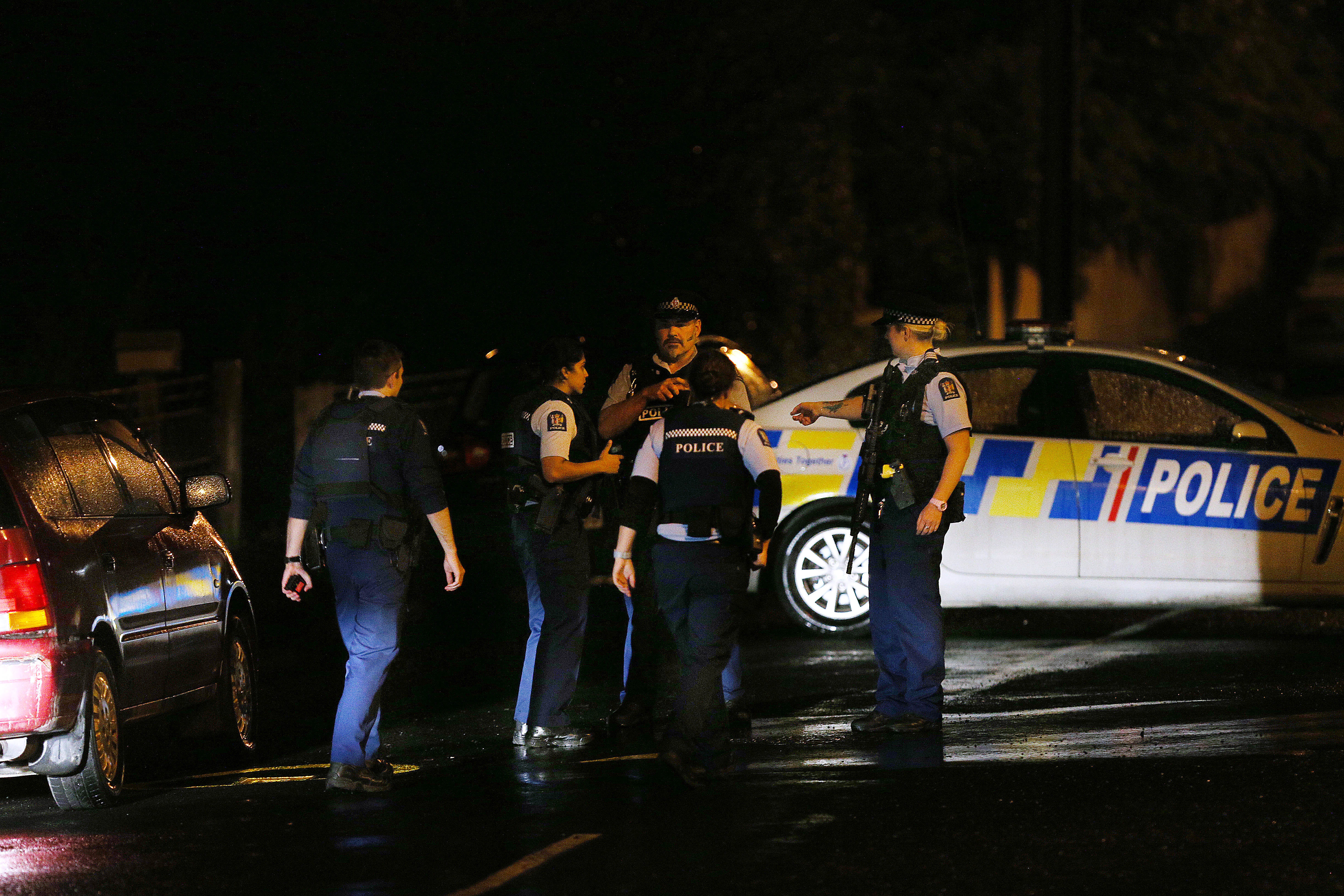 Police investigate a property at Somerville Street on March 15, 2019 in Dunedin, New Zealand. (Getty Images)