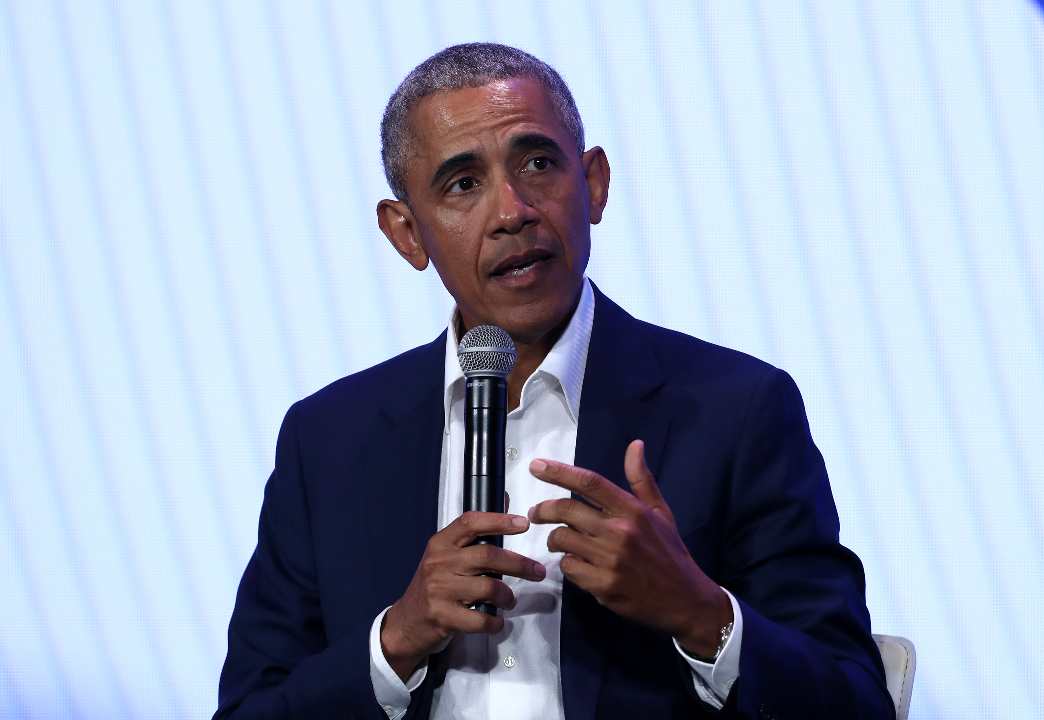 Former U.S. President Barack Obama speaks during the MBK Rising! My Brother’s Keeper Alliance Summit on February 19, 2019, in Oakland, California. (Photo by Justin Sullivan/Getty Images)