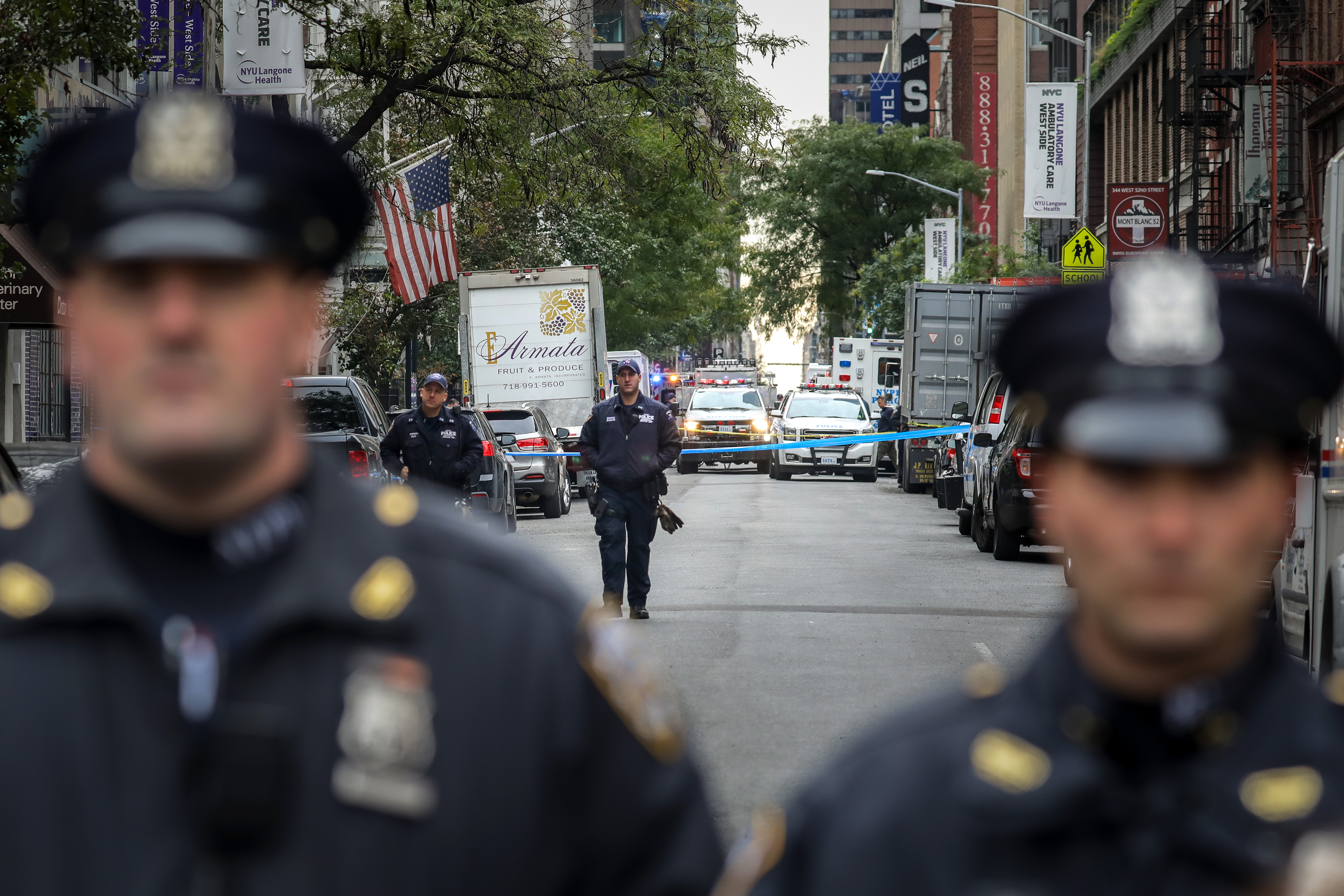 NYPD officials tighten security around mosques across Manhattan, New York City in wake of New York City terror attacks. (Getty Images)