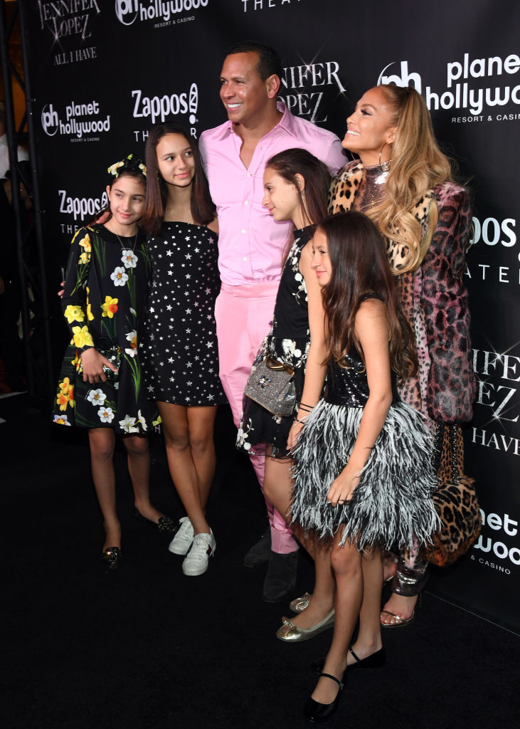 Alex Rodriguez and Jennifer Lopez with their family in Las Vegas on September 30 (Getty Images)