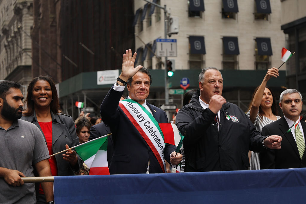 Cuomo spoke to reporters at the Columbia Day Parade (Getty Images)