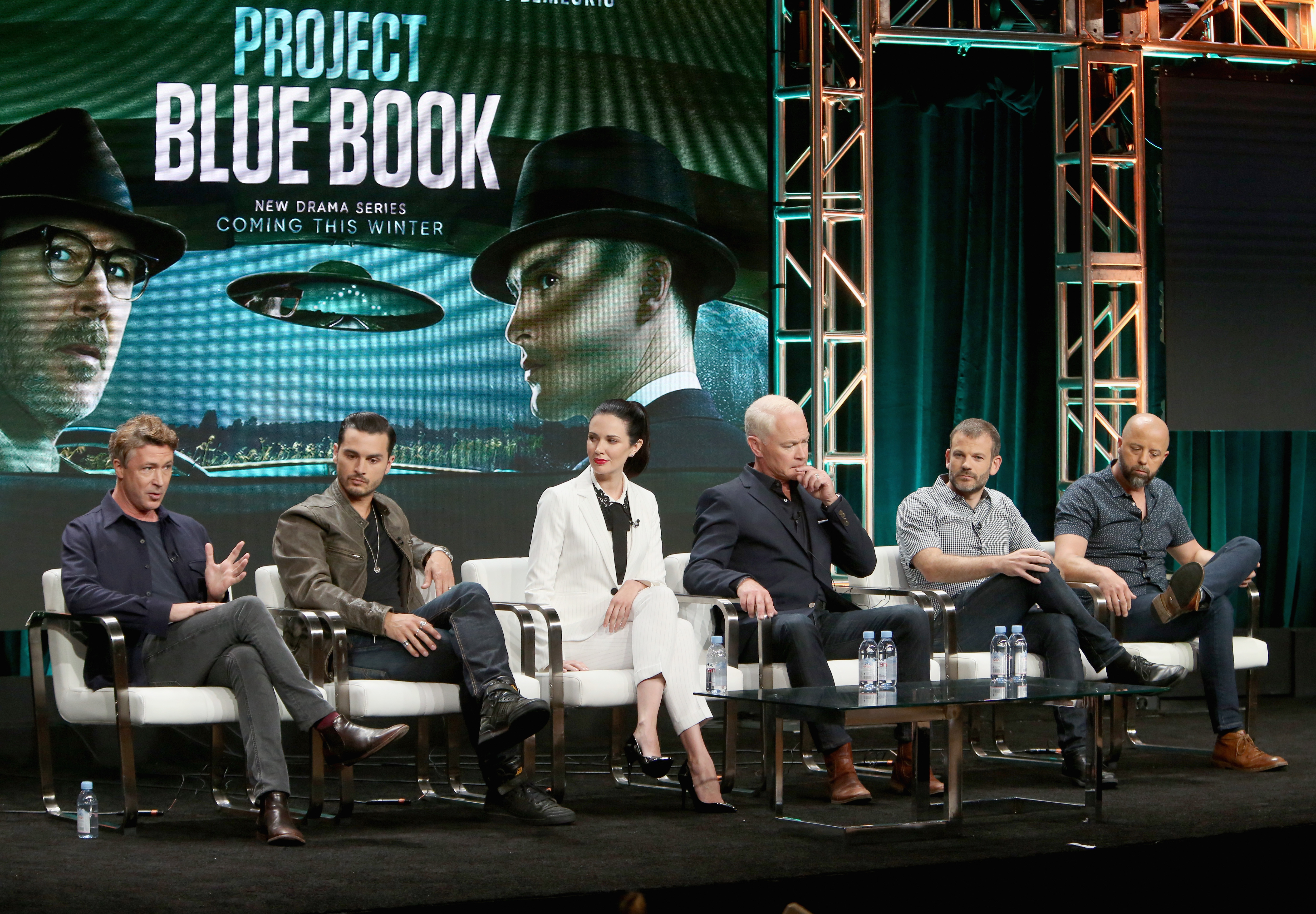 (L-R) Aidan Gillen, Michael Malarkey, Laura Mennell, Neal McDonough. (Source: Getty Images)