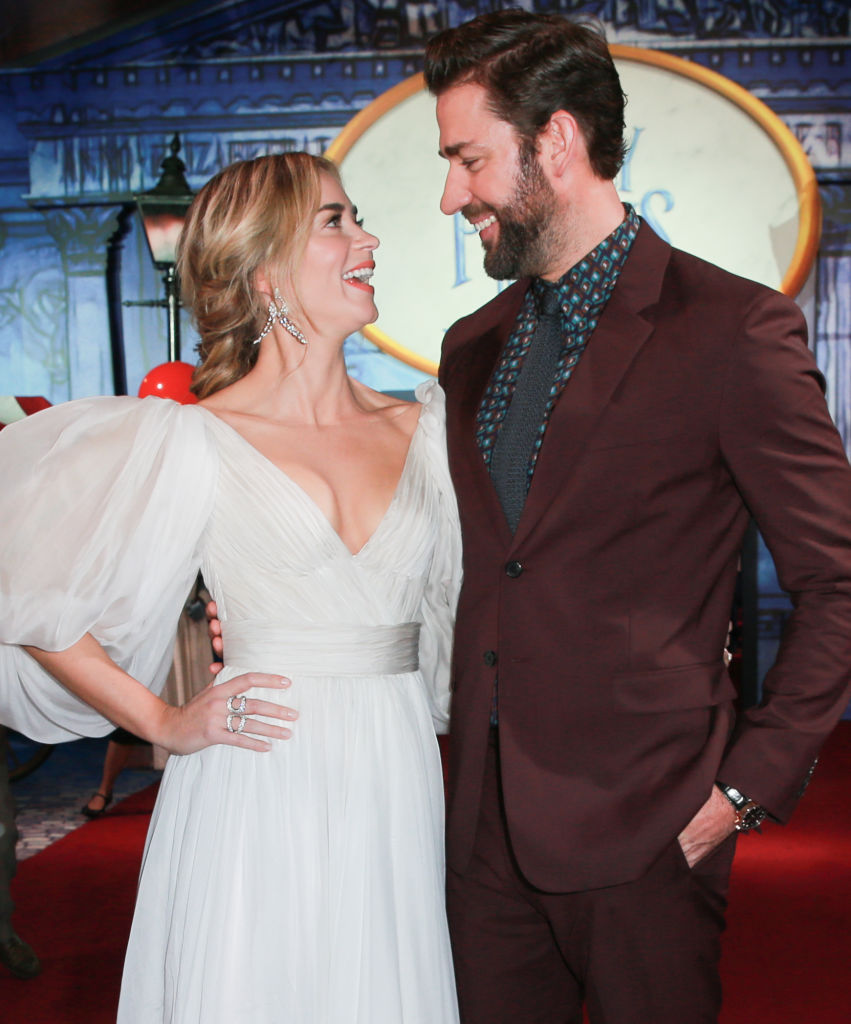 Emily Blunt (L) and John Krasinski attend the Premiere Of Disney's 'Mary Poppins Returns' at El Capitan Theatre on November 29, 2018 in Los Angeles, California. (Photo by Rich Fury/Getty Images)