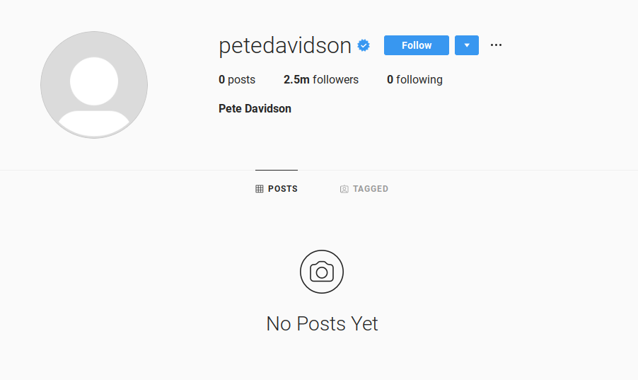 Pete Davidson removes his account. (Instagram)