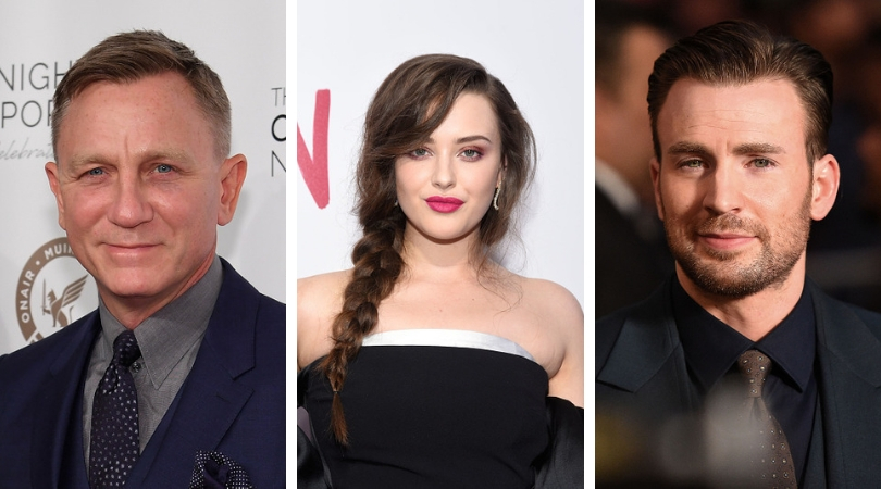 Daniel Craig, Katherine Langford and Chris Evans (Source: Getty Images)