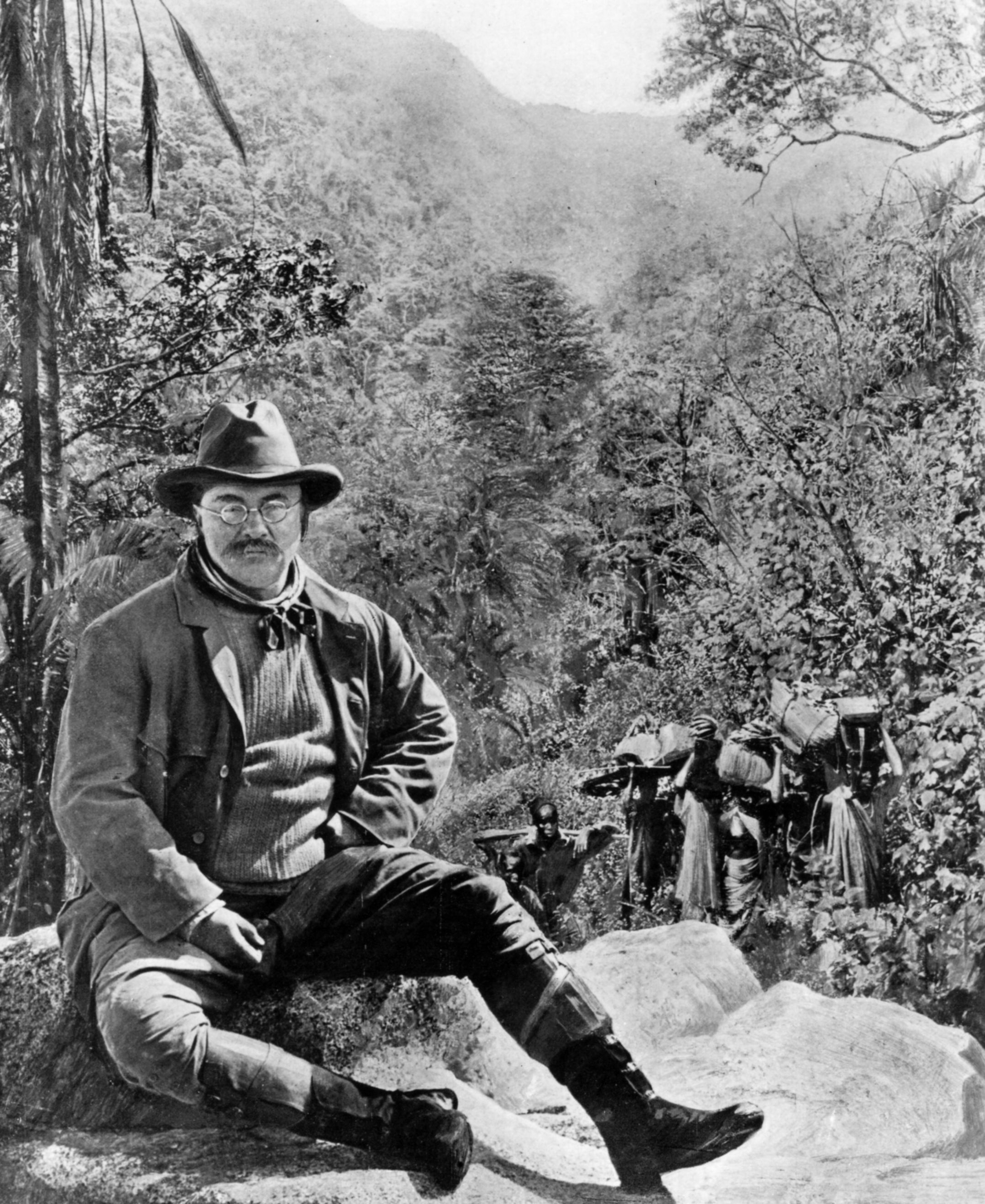 American politician Theodore Roosevelt (1858 - 1919) on a hunting tour in Central Africa. He served as the 26th President of the United States of America from 1901 to 1909. (Getty Images)