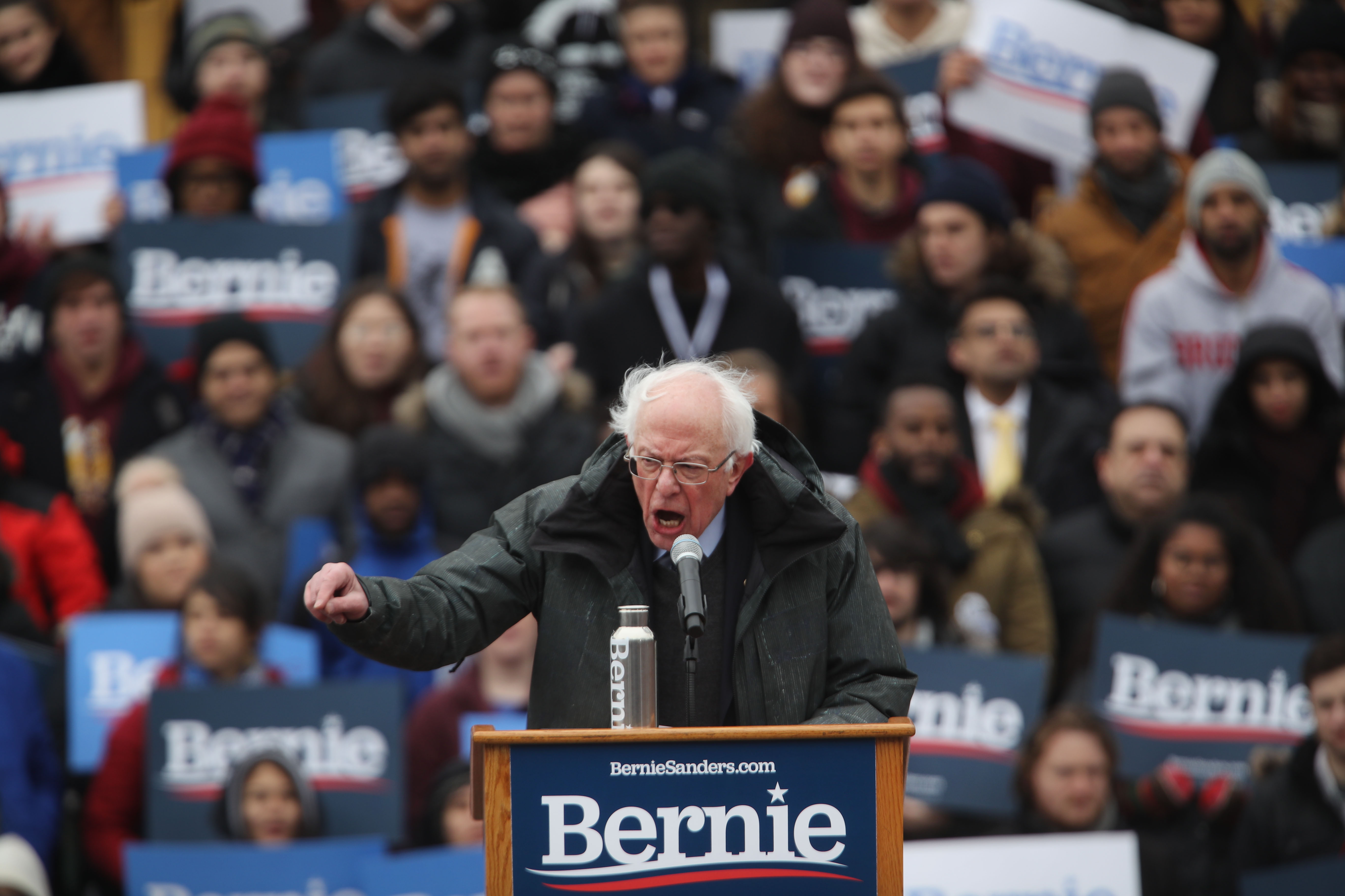 Democratic Presidential candidate U.S. Sen. Bernie Sanders (I-VT) speaks to supporters at Brooklyn College on March 02, 2019 in the Brooklyn borough of New York City. (Getty)