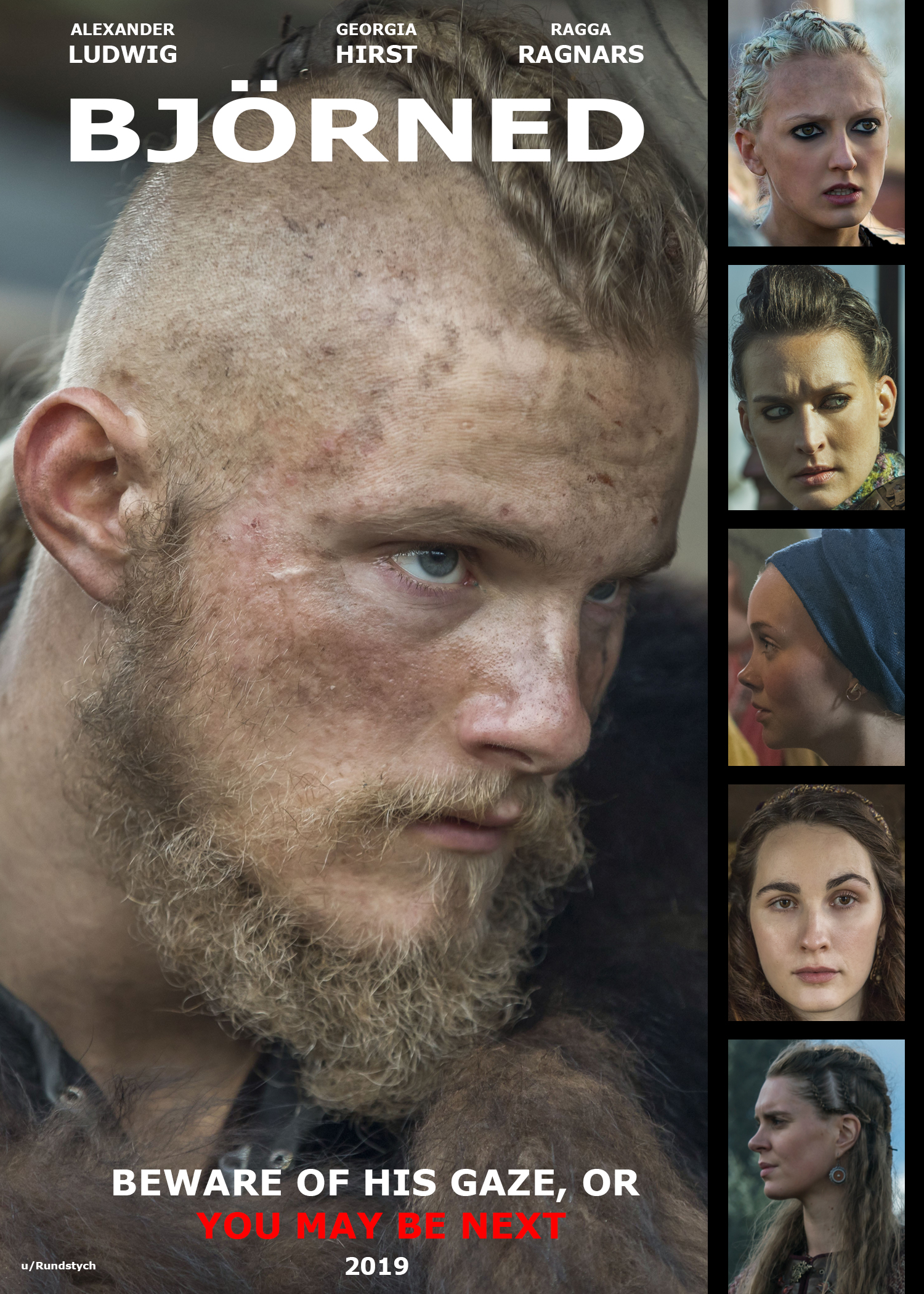 A fan-made poster of Bjorn Ironside and his women (Reddit)