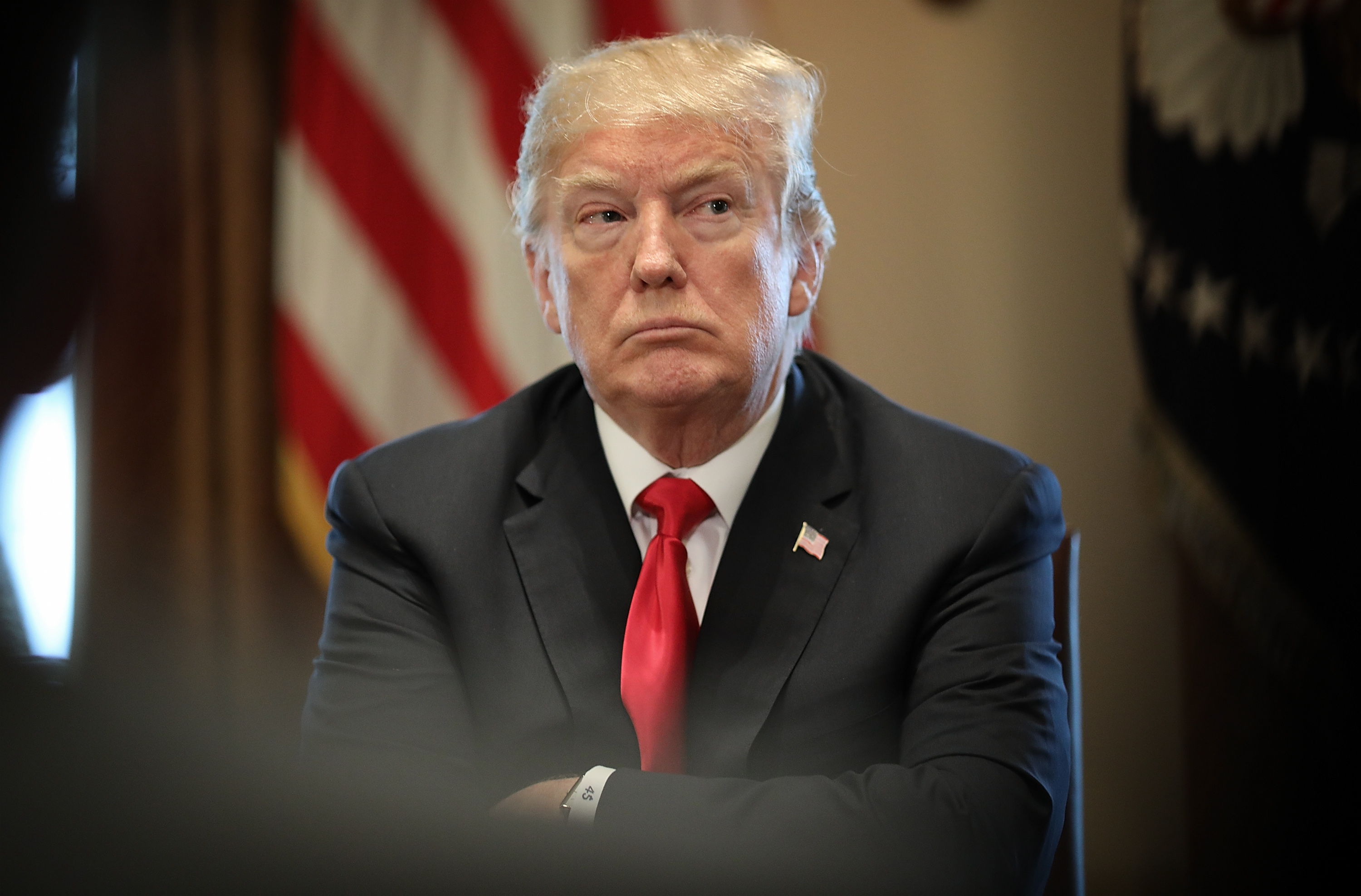 U.S. President Donald Trump participates in a meeting with leaders of the steel industry at the White House March 1, 2018 in Washington, DC.