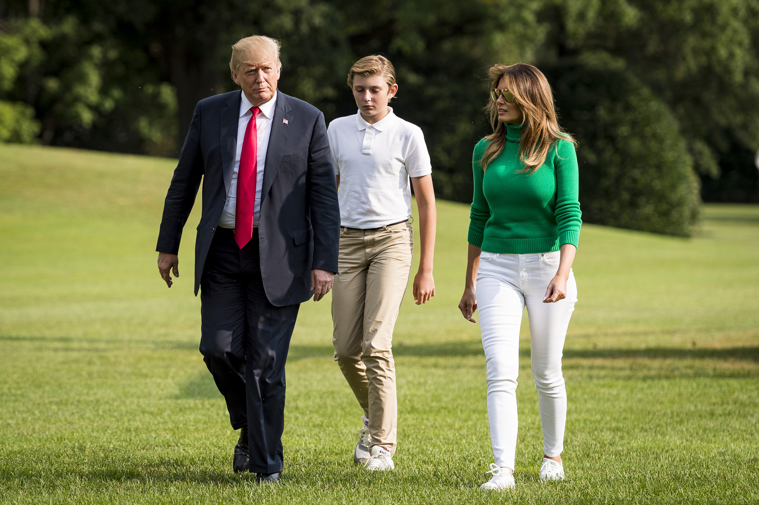 President Donald Trump, son Barron Trump and First Lady Melania Trump (Source: Getty Images)
