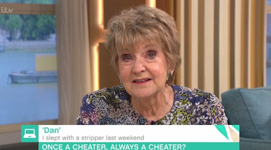 Diedre Sanders advised a caller named "Dan" that it would be better for him to keep mum about having cheated on his partner with a stripper he met at a stag party. (Screenshot - ITV's This Morning)