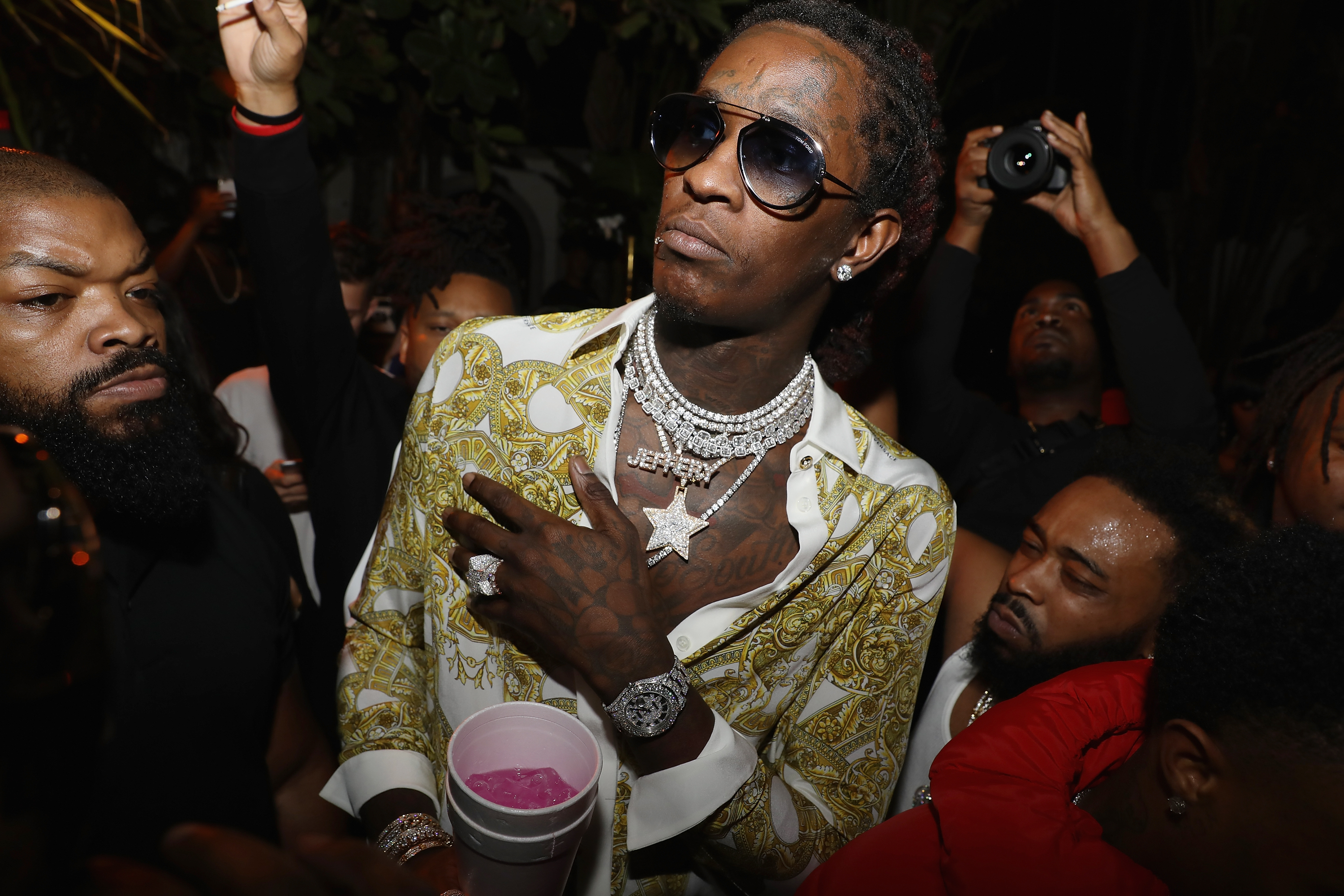 Young Thug celebrates Futures birthday at Versace Mansion on November 17, 2017, in Miami, Florida (Source: Getty Images)