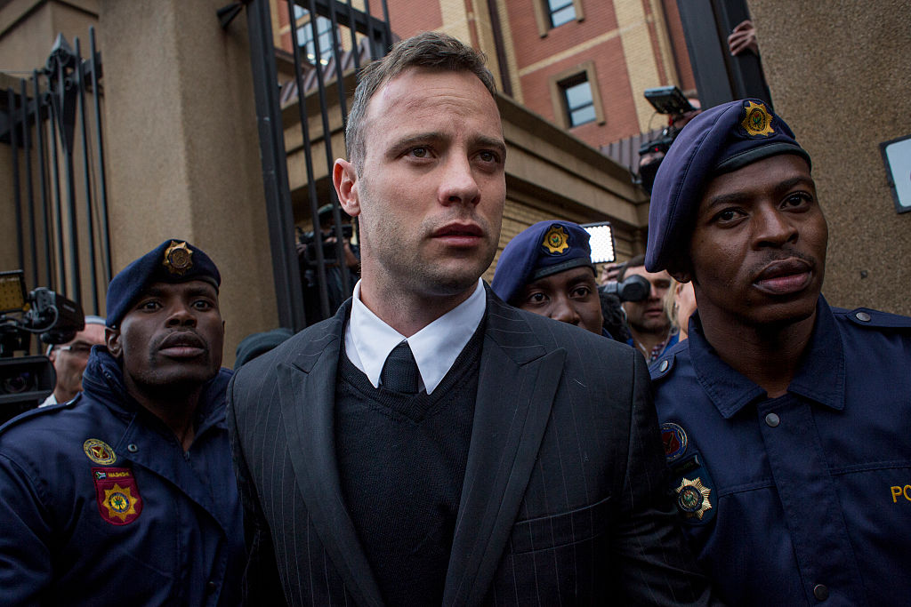 Oscar Pistorius leaves the North Gauteng High Court on June 14, 2016, in Pretoria, South Africa (Source: Charlie Shoemaker/Getty Images)