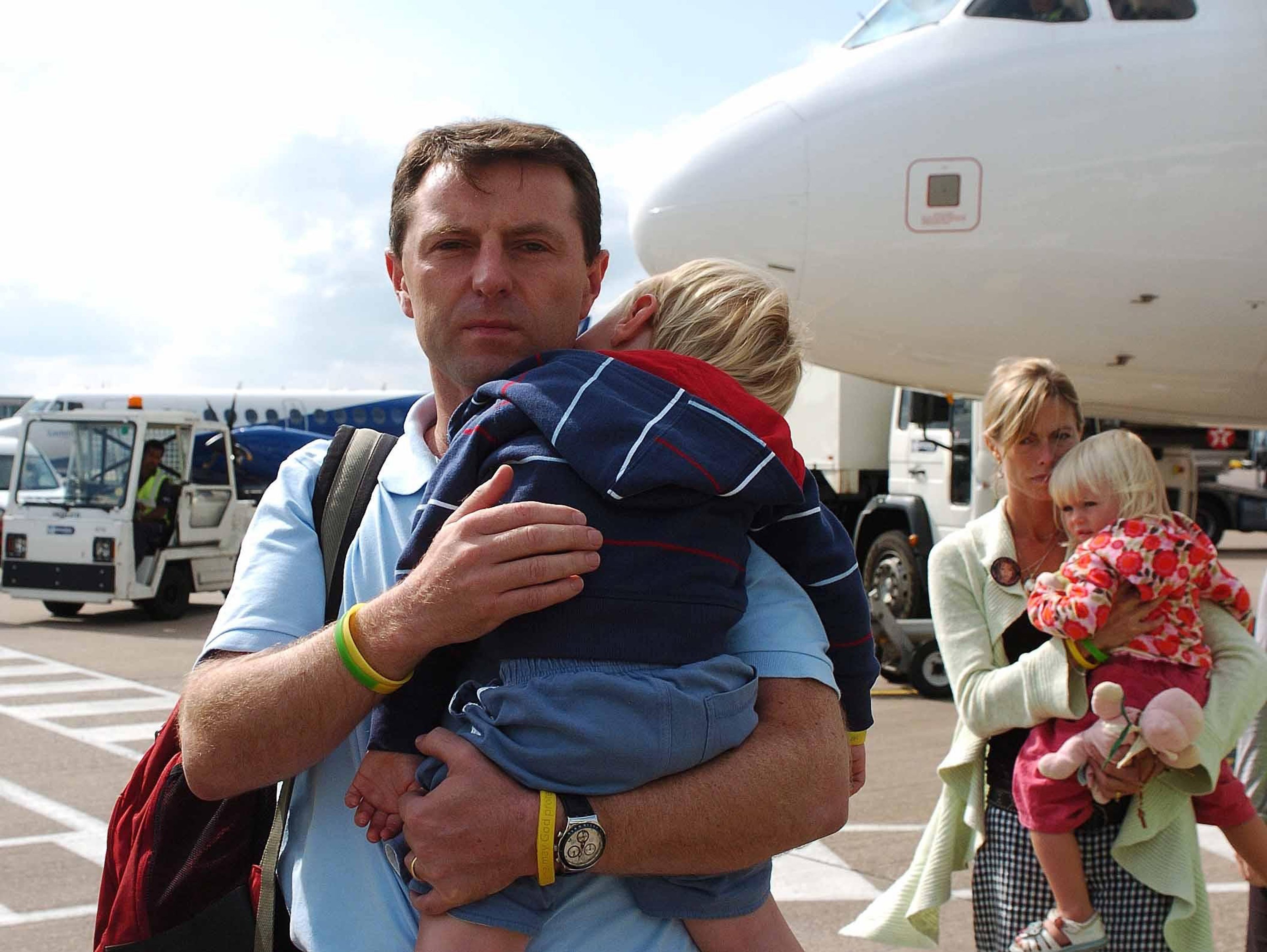 Kate and Gerry McCann the parents of missing four-year-old Madeleine McCann arrive back in the UK to East Midlands airport, after taking a flight from Faro airport on September 9, 2007 near Birmingham, England. The McCanns have been made formal suspects in the disappearance of their four-year-old daughter Madeleine, from the Praia da Luz, holiday apartment in the Algarve on May 3, 2007. No restrictions or bail conditions have been imposed on the couple as they return to the UK.